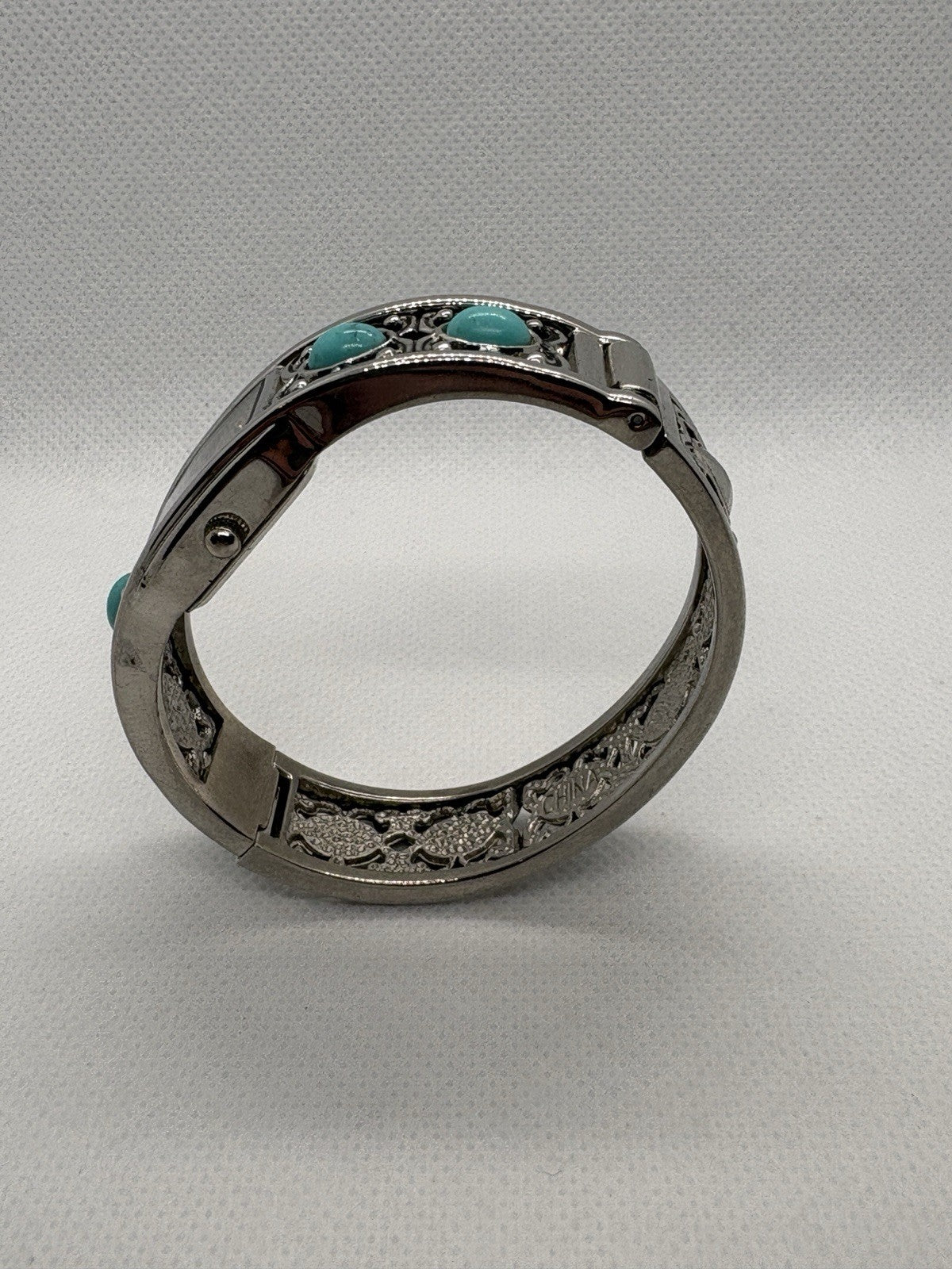 FMD FY1225 Turquoise Inlay Quartz Analog Women's Watch Sz. 6 1/2" New Battery