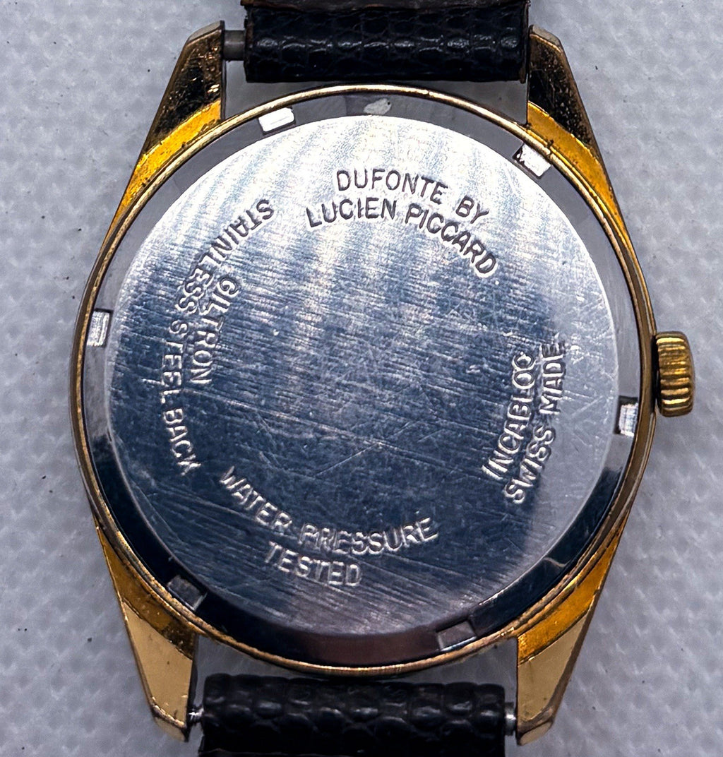 Vintage 1960s Dufonte by Lucien Piccard Swiss Manual Wind Men's Dress Watch