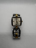 Time America Champagne Dial Square Gold Two-Tone Women's Watch New Battery