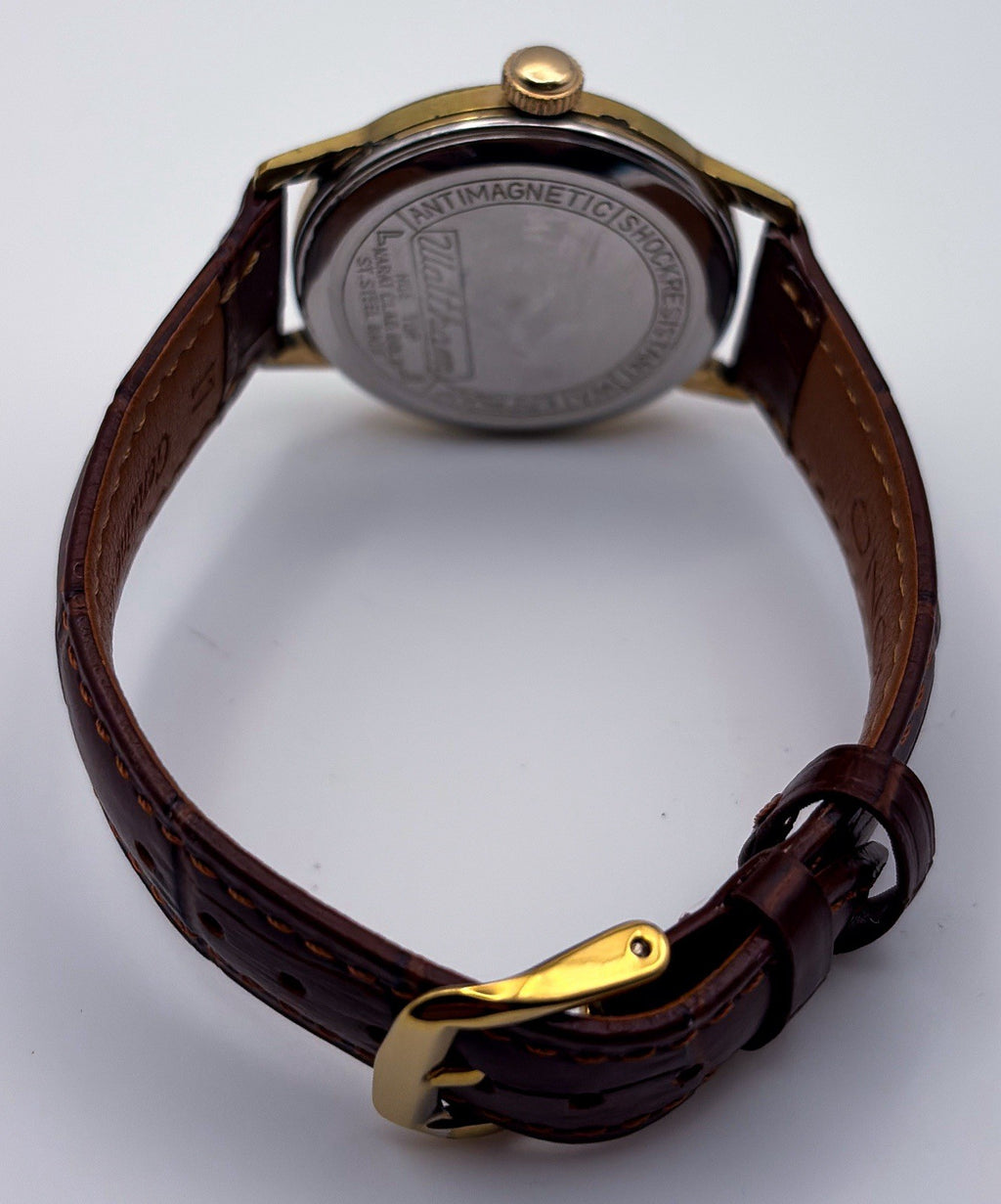 VTG 1960s Waltham 17J Manual Wind Bullseye Pinstripe Gold Plated Mens Watch Runs