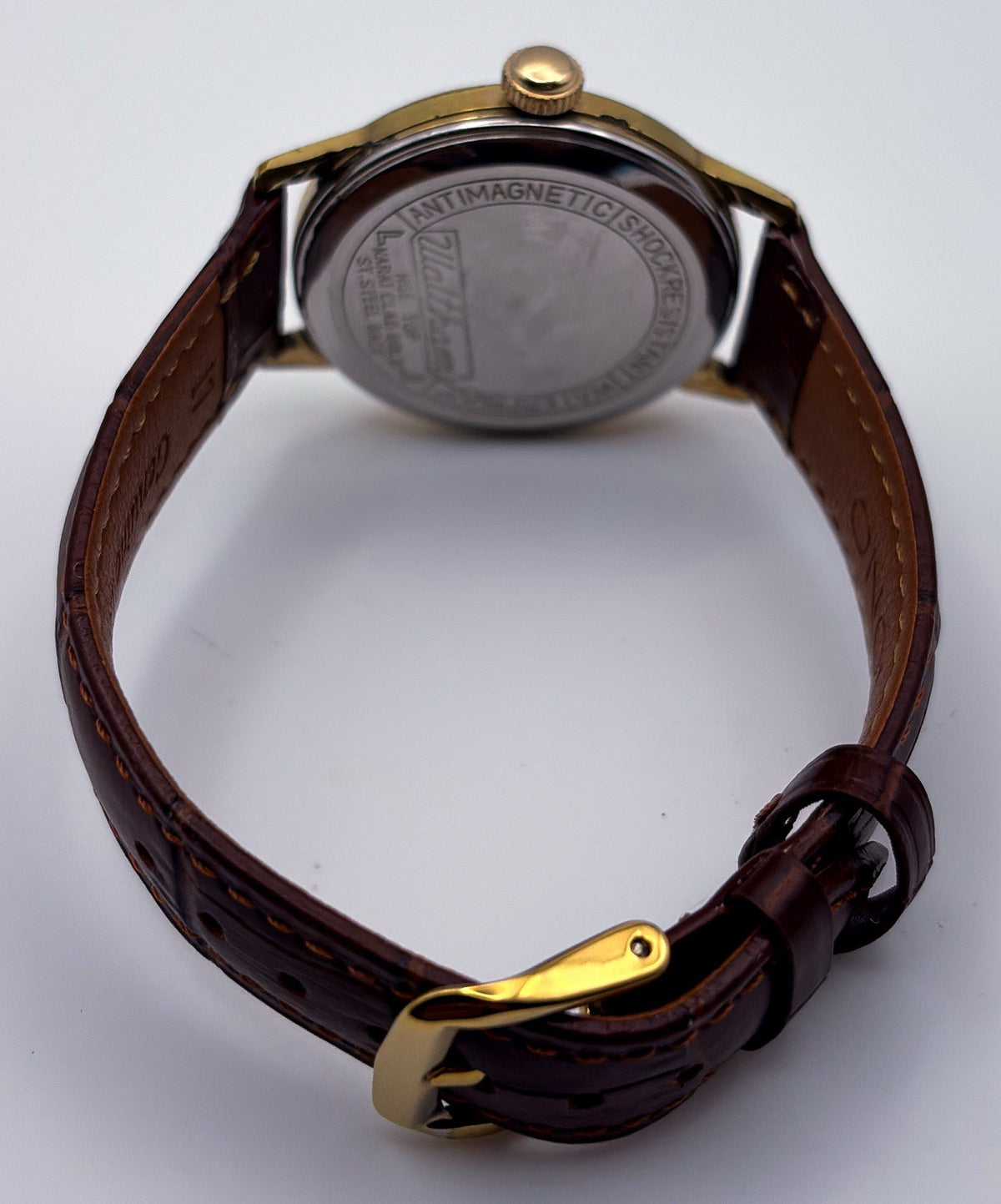 VTG 1960s Waltham 17J Manual Wind Bullseye Pinstripe Gold Plated Mens Watch Runs