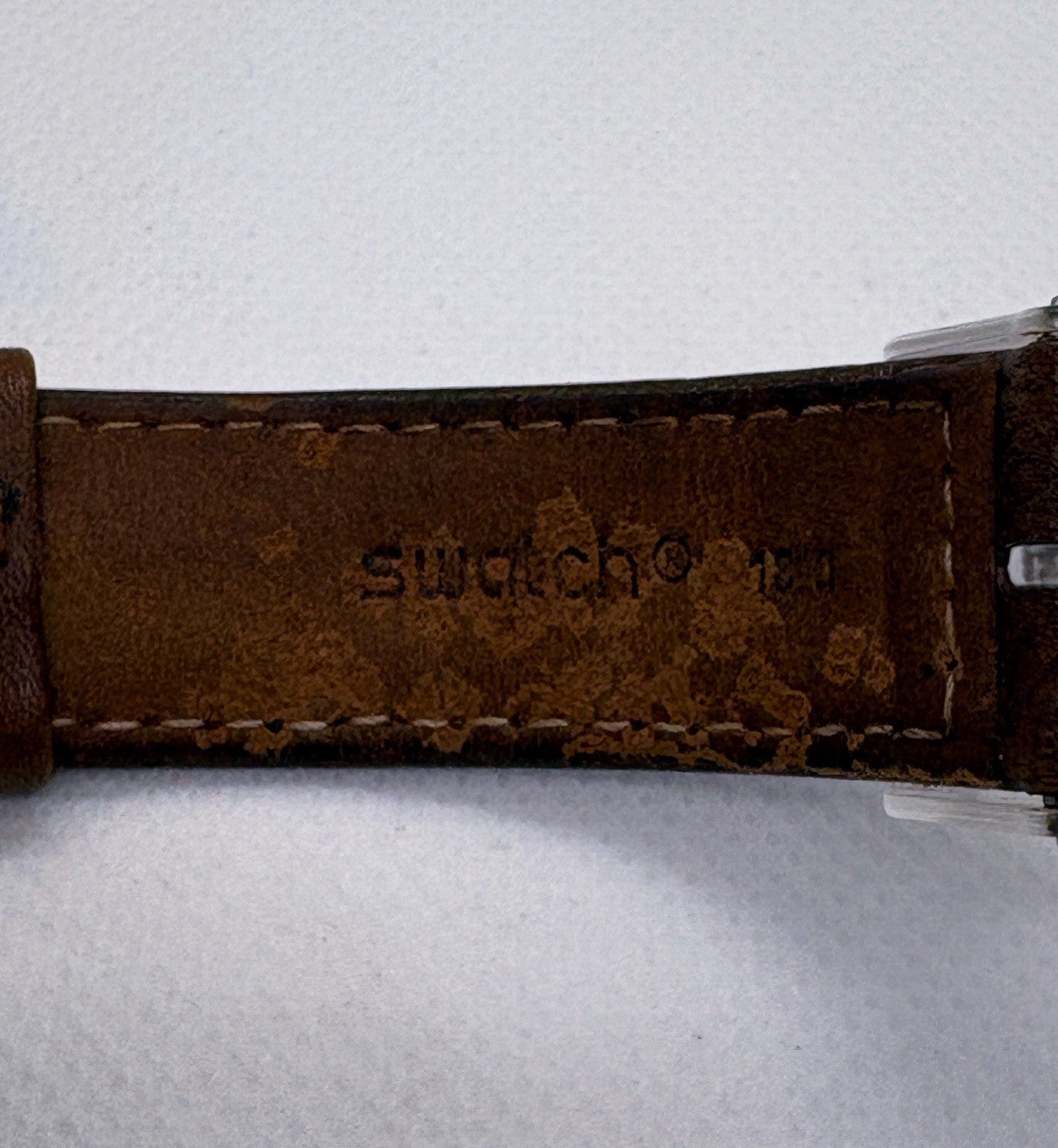 Swatch Originals Daily Friend Quartz Watch 42mm Blue Dial Leather Band SUOK701