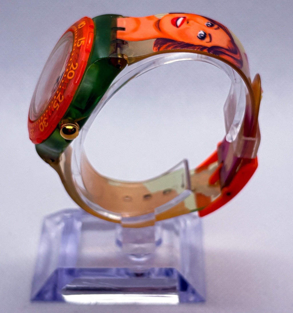 Vintage 1994 Swatch Scuba 200 Beach Virgin SDG104 Hula Tropical Watch Working