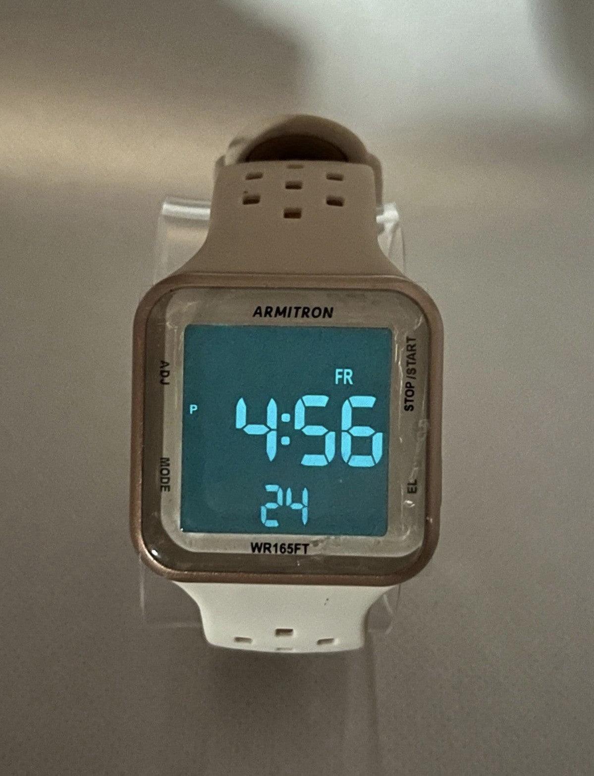 Armitron Unisex LCD Beige Silicone Chronograph Watch 40/8417PBH + Free LCD Watch