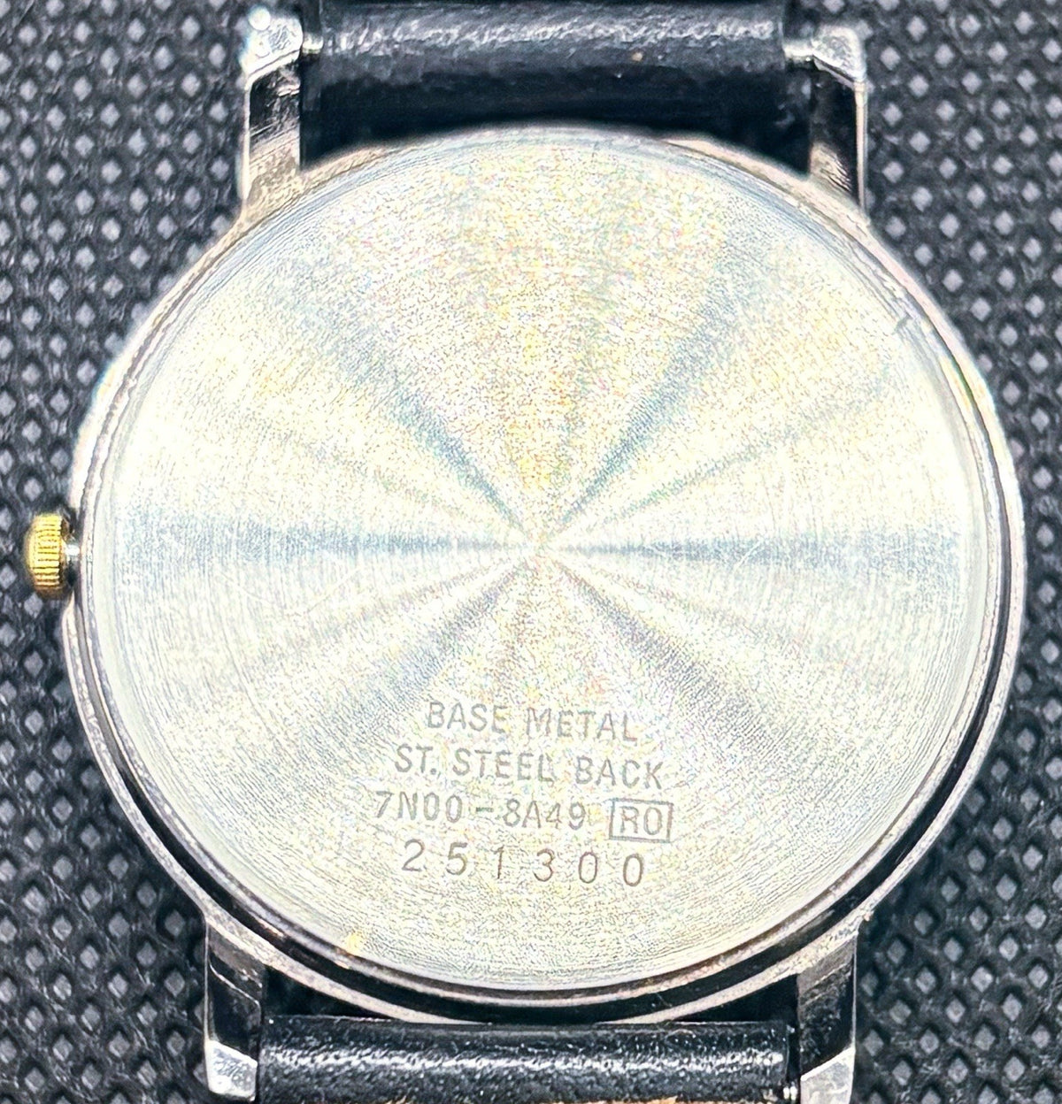 Vintage 1992 Seiko 7N00-8A49 Museum 34mm Black Dial Diamond Accent Quartz Watch