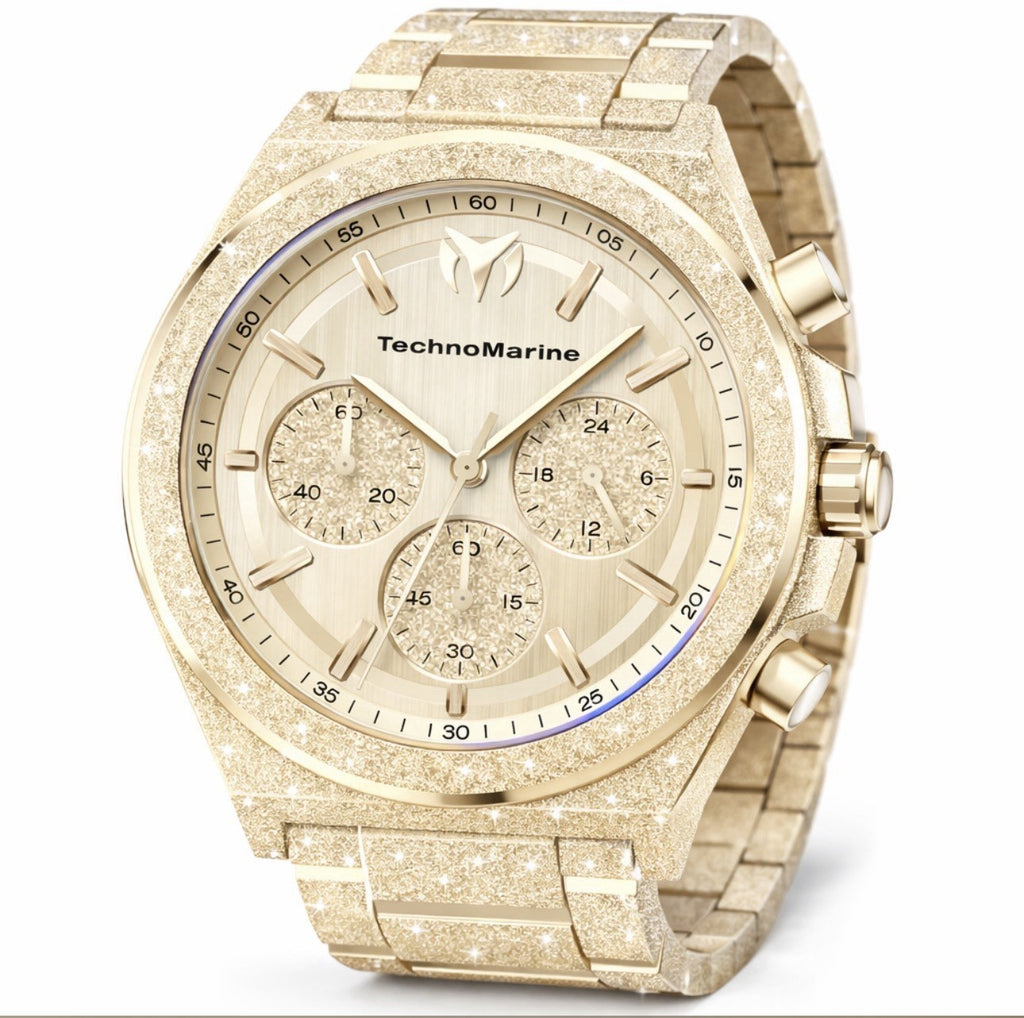 TechnoMarine Ocean Emperor Men's Watch Chronograph 43mm Gold TM-318153