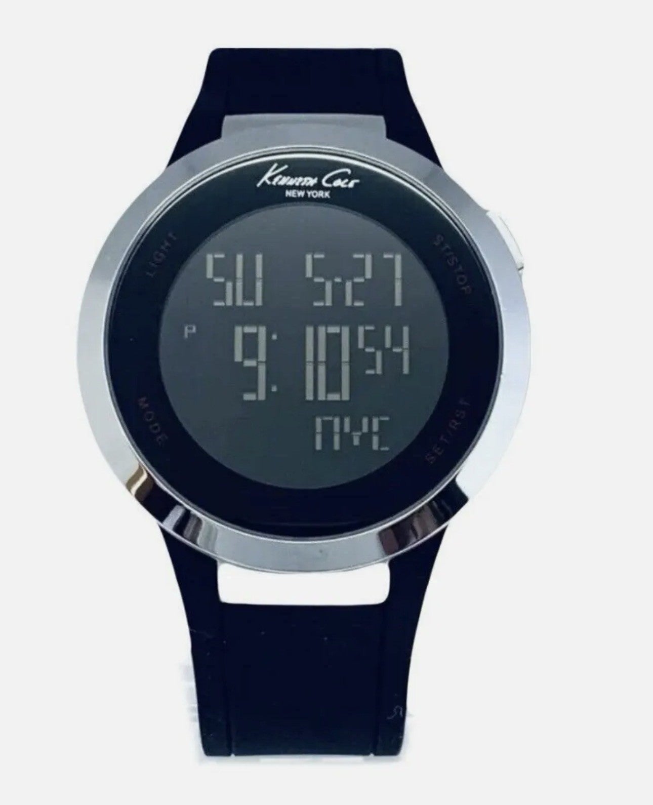 Kenneth Cole KC1639 Unisex Stainless Steel Black Polyurethane Band Strap Watch