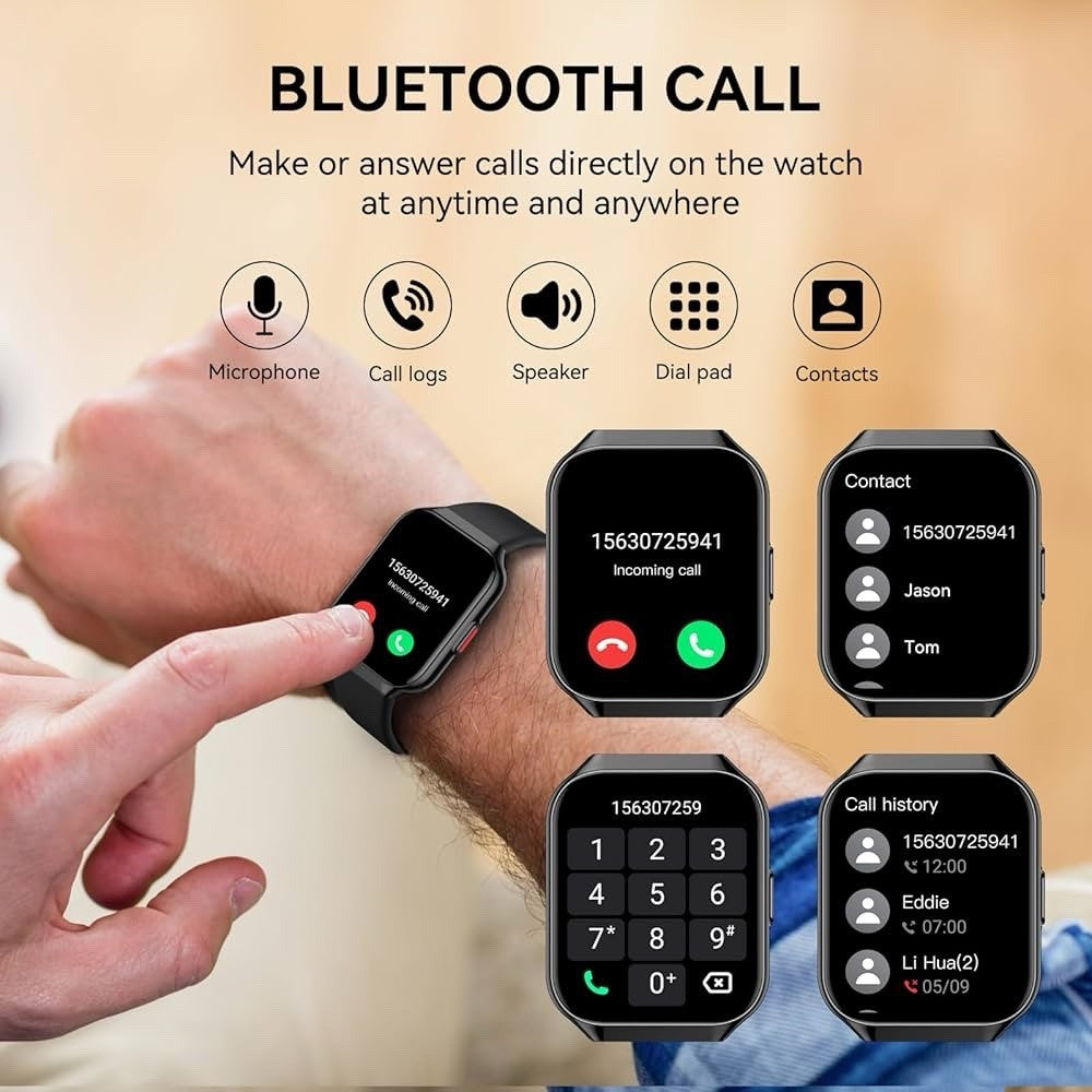 Smart Watch/Fitness Tracker P98 - Black TFT-LCD Smart Watch 1.96” Screen
