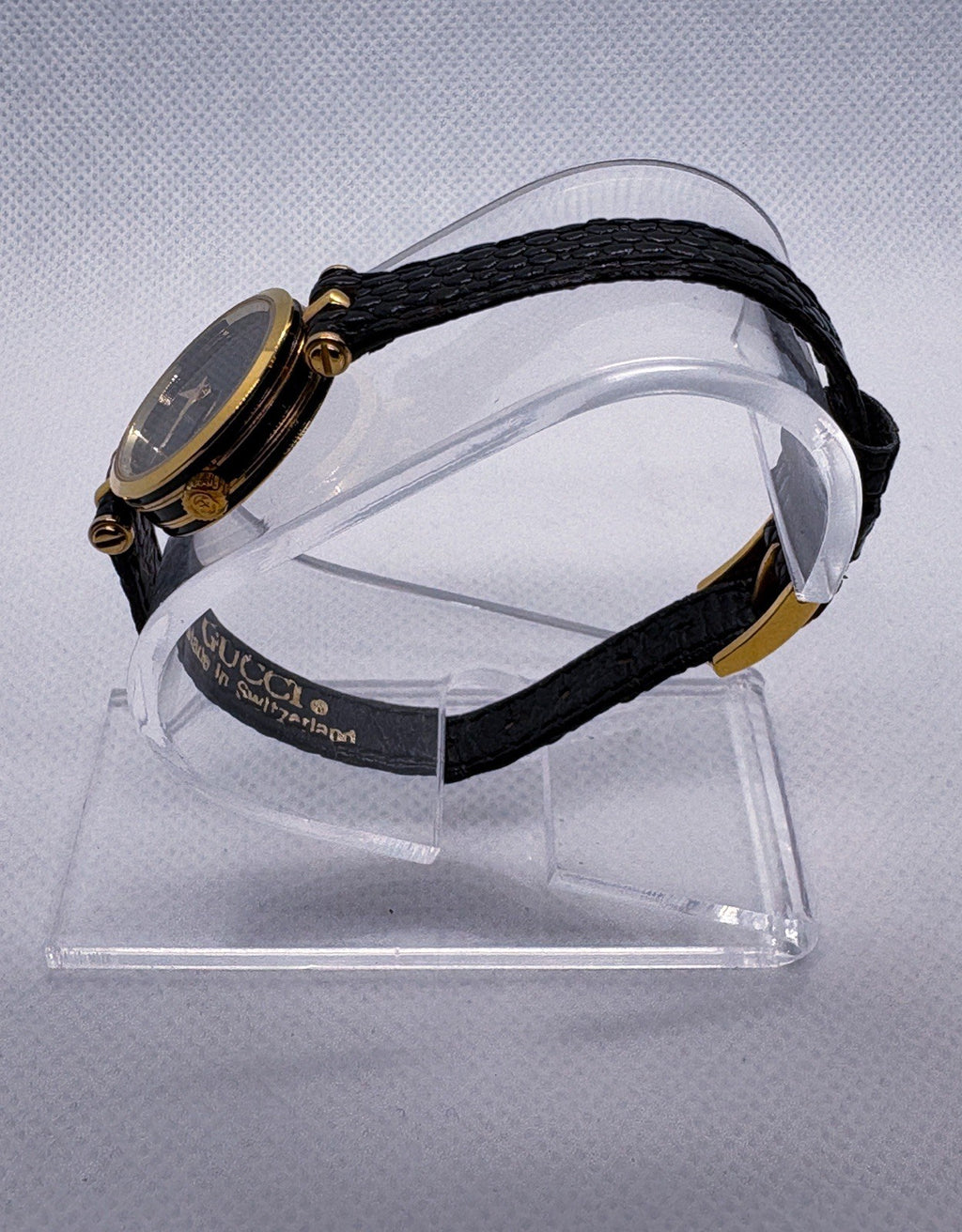 Gucci 2000L Sherry Line Watch Quartz Womens Black Dial Swiss Made With Box