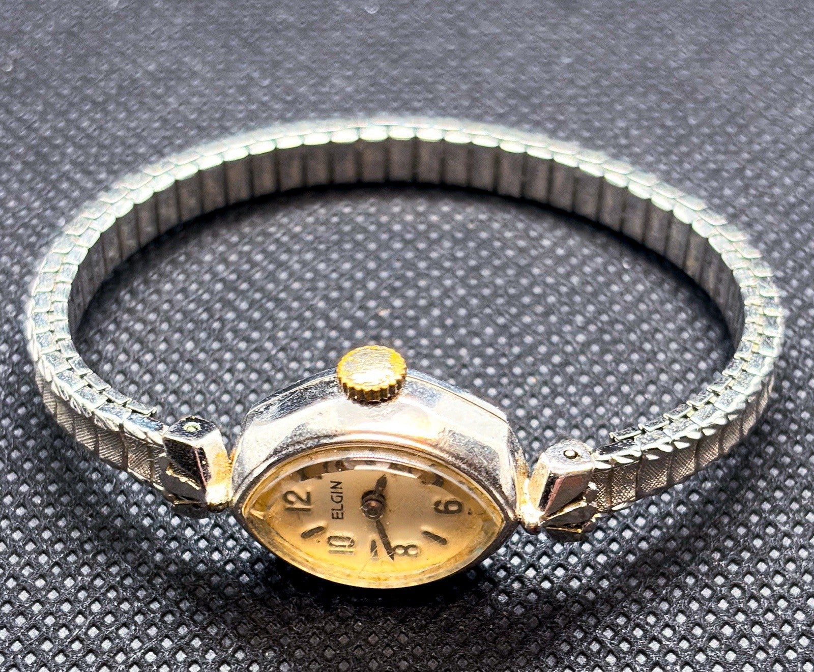 Vintage 1960 Elgin Ladies Cocktail Watch 17J Manual Hand Wind 10K RGP Bezel 3614