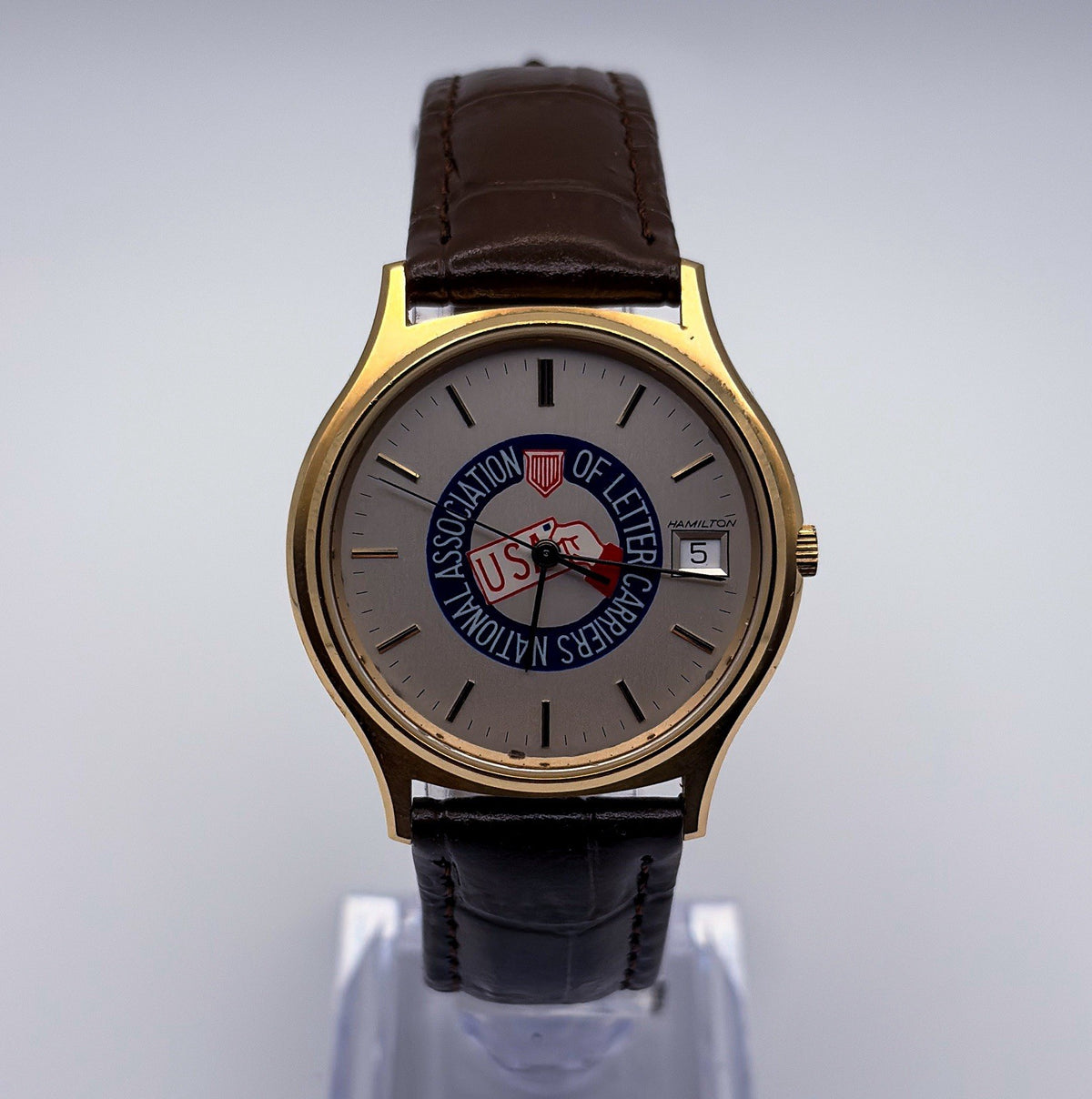 Vintage Hamilton 9812 National Association of Letter Carriers Union Watch Date