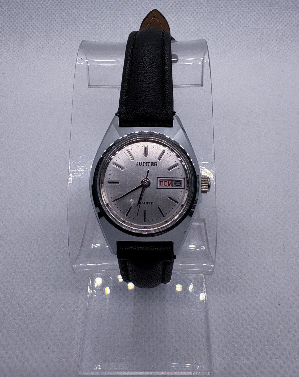Vintage Jupiter Quartz Day Date Watch 24mm Midsize Miyota 2-Jewel Japan Movt