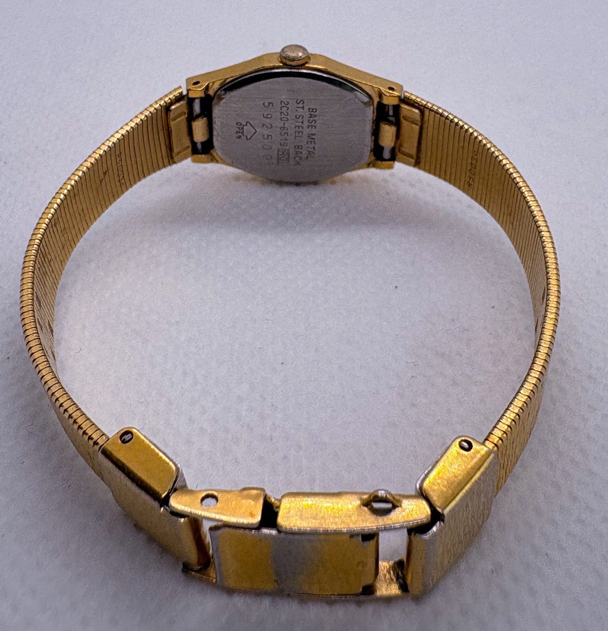 Vintage Seiko Quartz Ladies Watch Gold Tone Octagon 16mm Textured Dial 2C20-6519