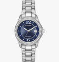 Citizen Eco-Drive Silhouette Crystal 30mm Silver SS Case Blue Dial FE1140-86L