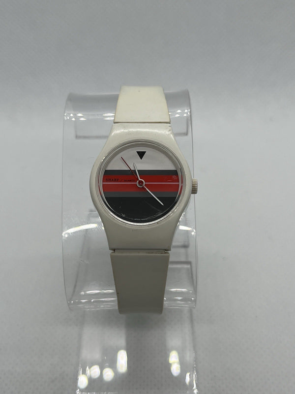 Vintage Sharp Women’s Quartz Watch White Case White Band 32mm Japan Movement