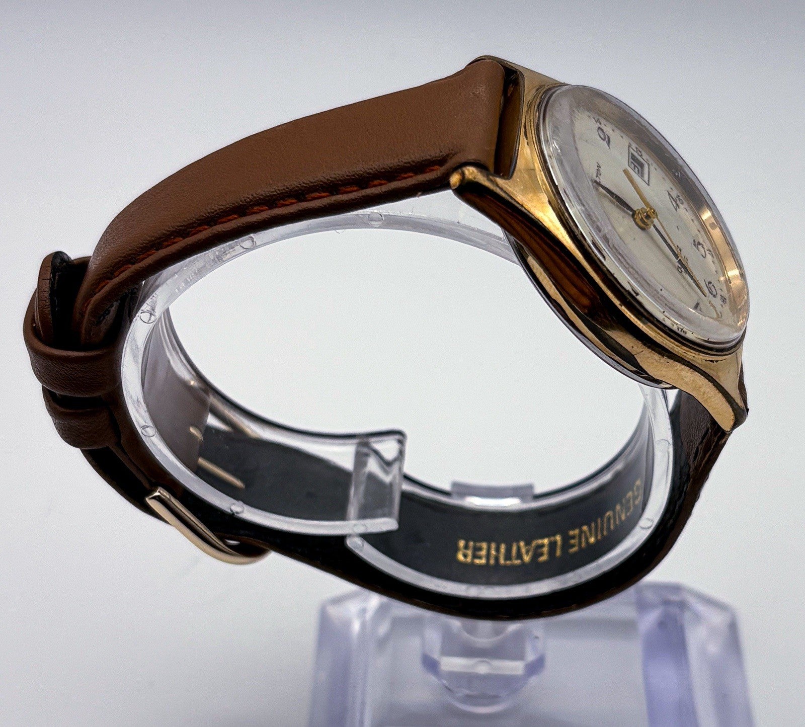 Hamilton 9058 Gold Quartz 34mm Swiss Mens Watch Cream Breguet Dial Date