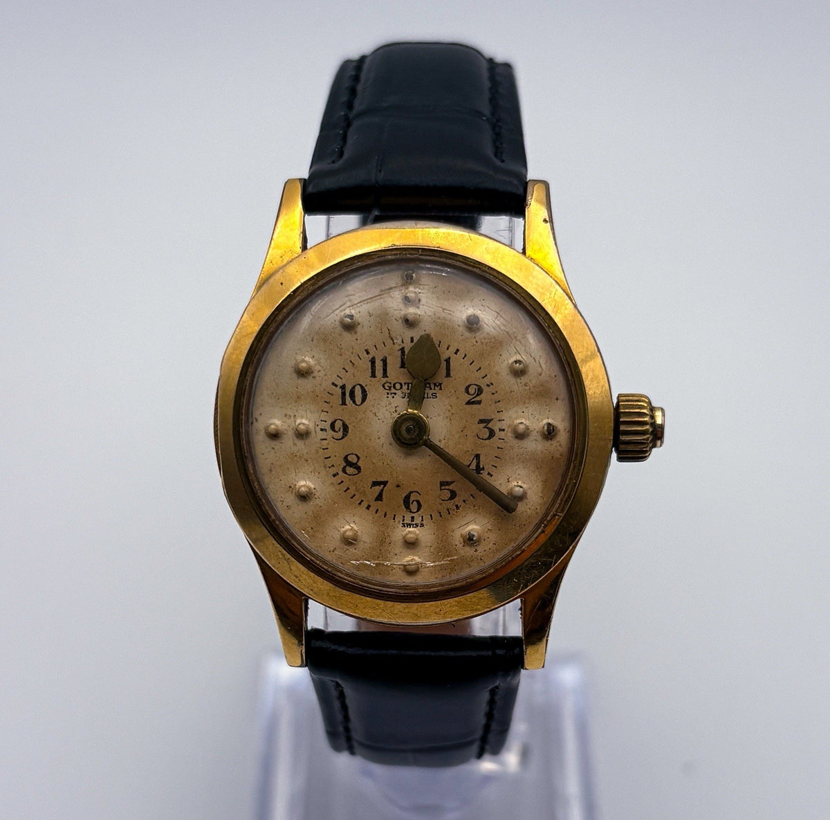Vintage Gotham 17 Jewels Braille Watch Mechanical Touch For The Blind Unisex