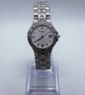 Vintage 2000s Bulova 96R04 C867878 Diamond Bezel Stainless Steel Ladies Watch