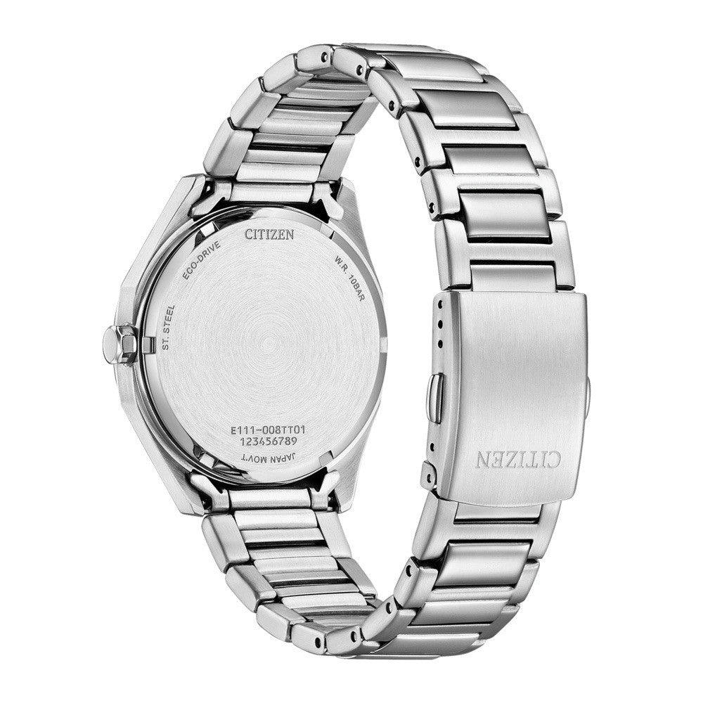 Citizen Octangle Eco-Drive Men's Watch 38mm SS Case Green Dial Silver BM7620-83X