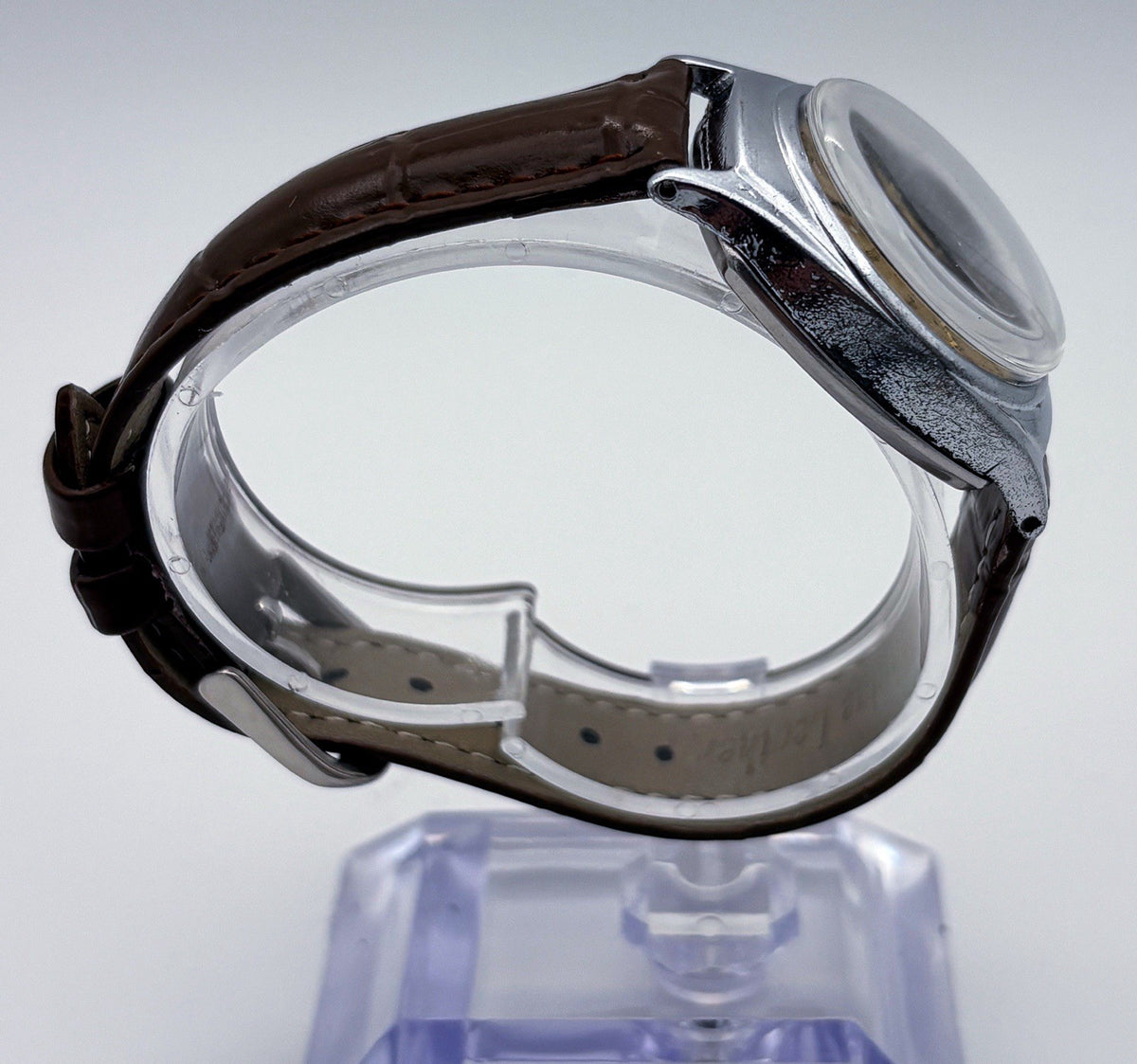 VTG 1962 Geneva De Luxe Mechanical Watch New Crystal Sub Second Guilloche L308U