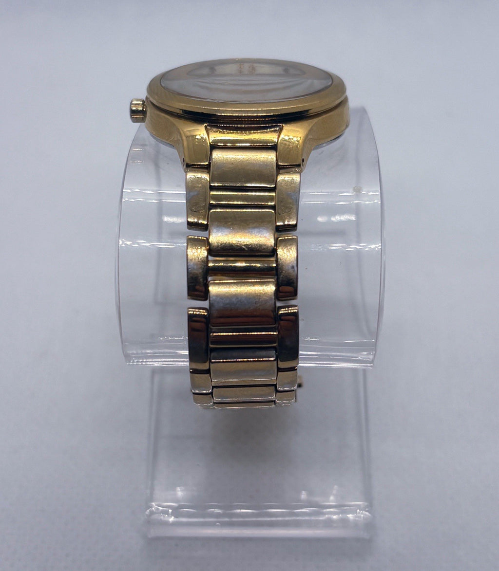 Seiko Women's Solar Gold Tone Dress Watch V137 Date - Fits Max 5.75" Wrist