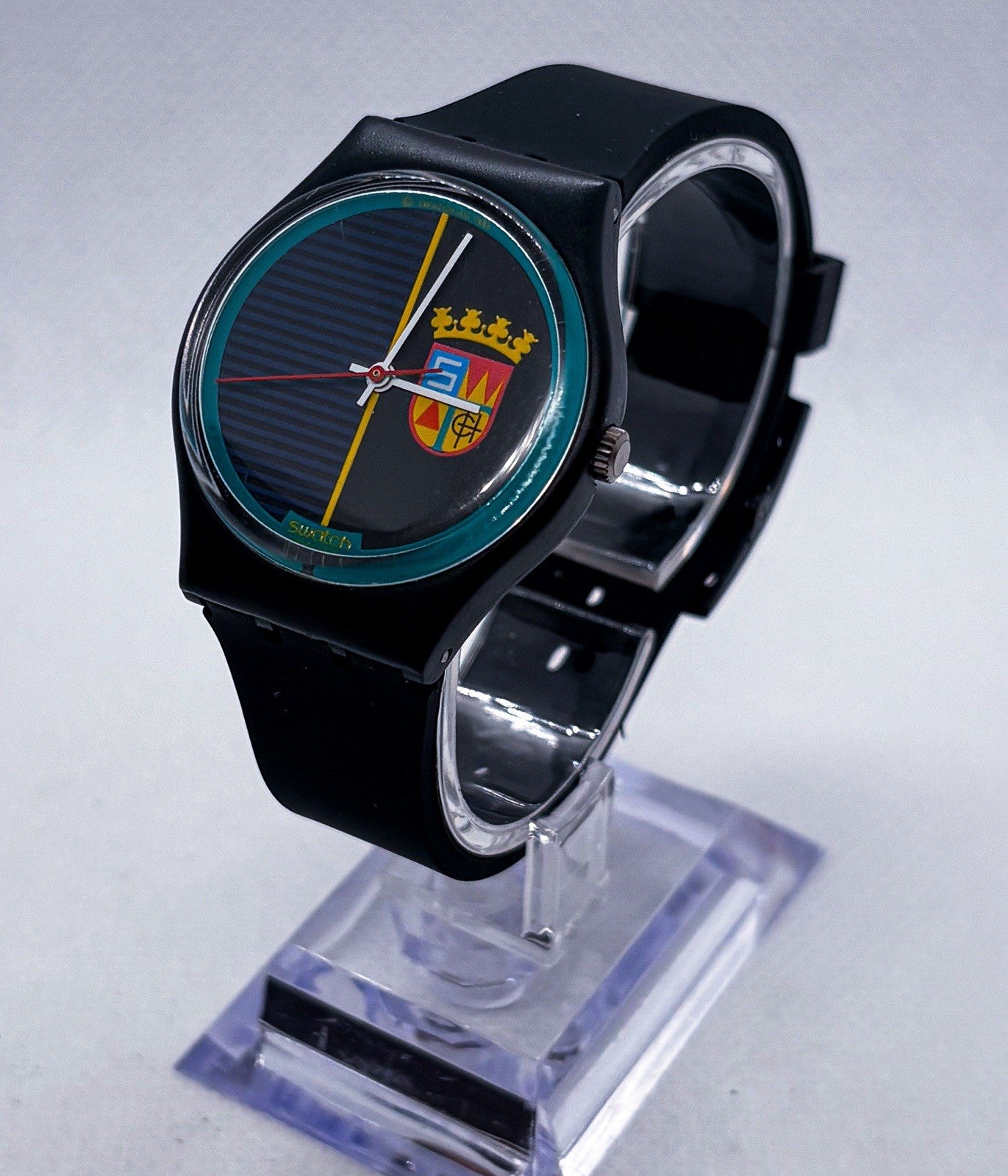 Vintage 1986 Swatch Sir Swatch GB111 Originals Gent Swiss Quartz Watch New Strap