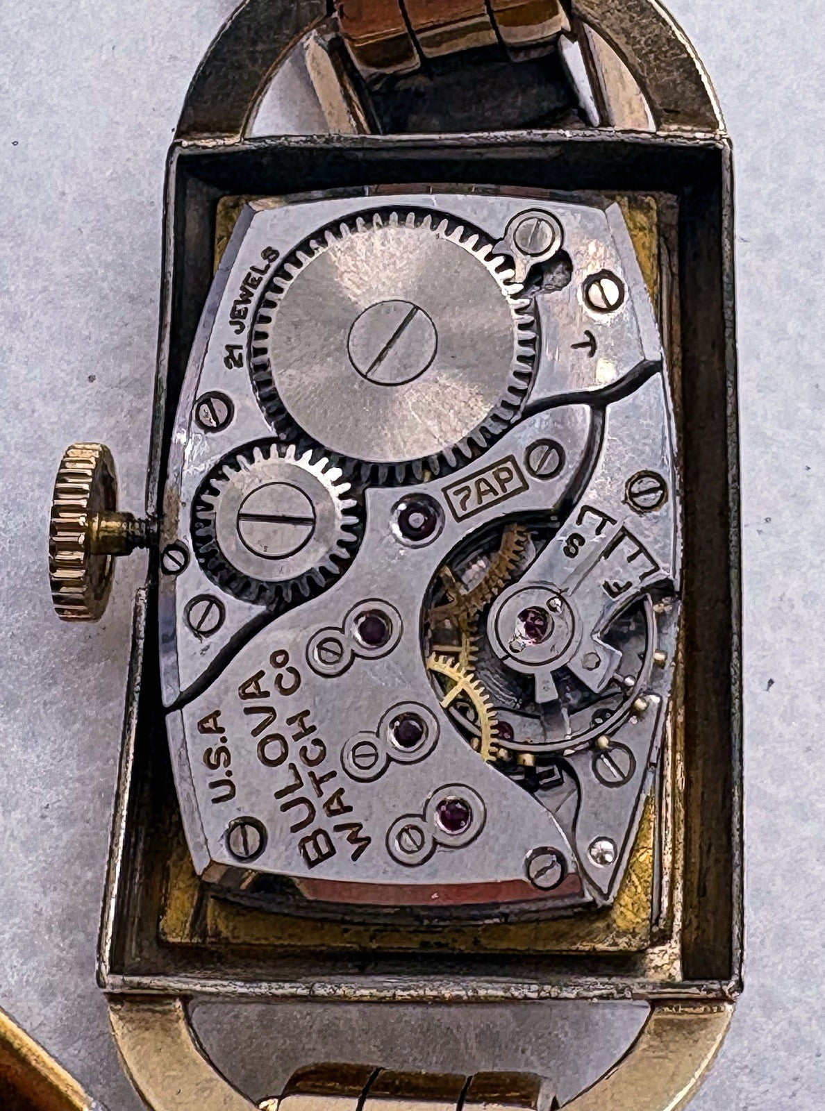 1939 Bulova American Eagle Hooded 10K GF 21J 7AP Manual Wind Vintage Men Watch