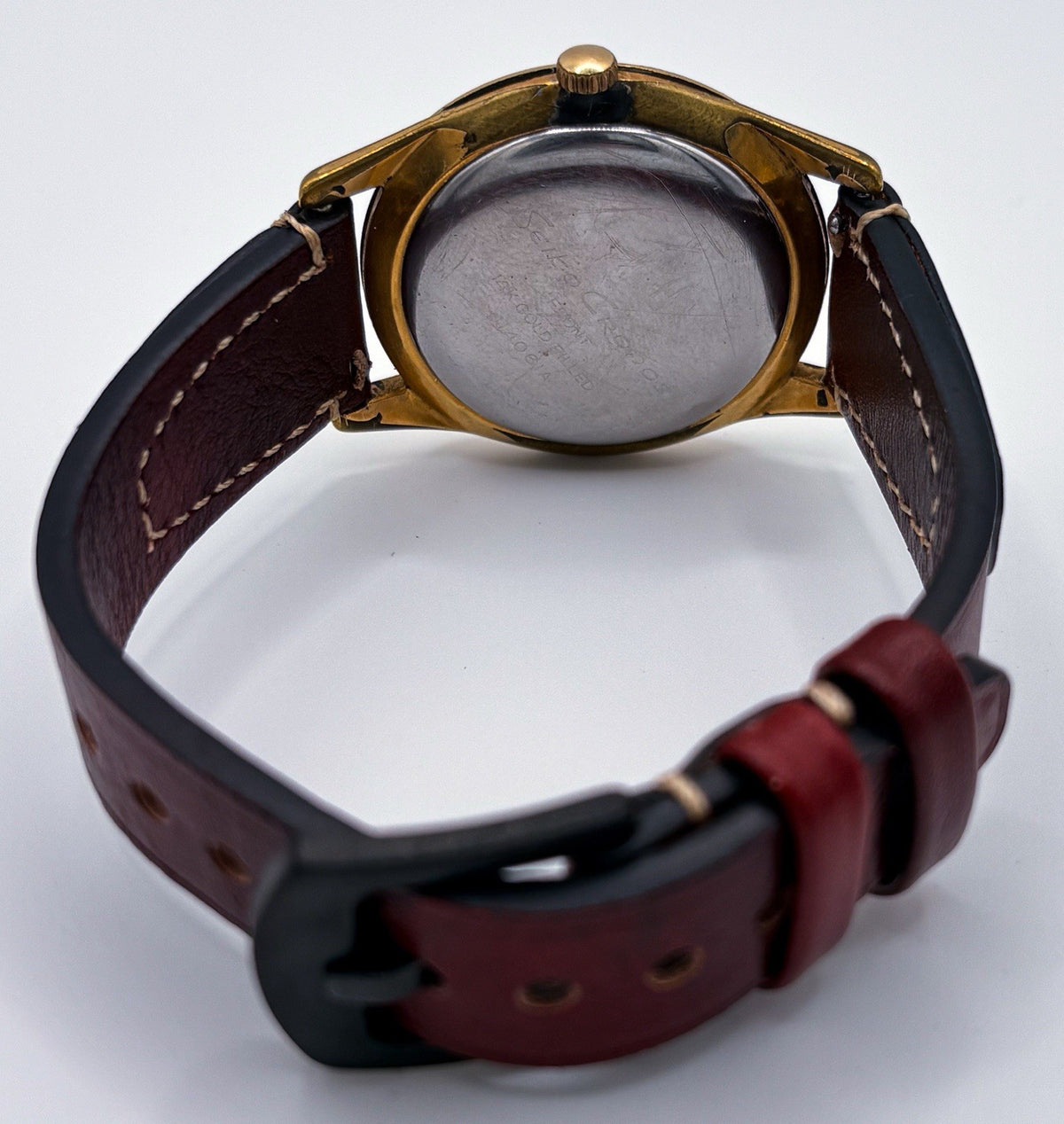 VTG 1958 Seiko Cronos Calendar 21J 14K Gold Filled Watch J14061A RUNNING Patina