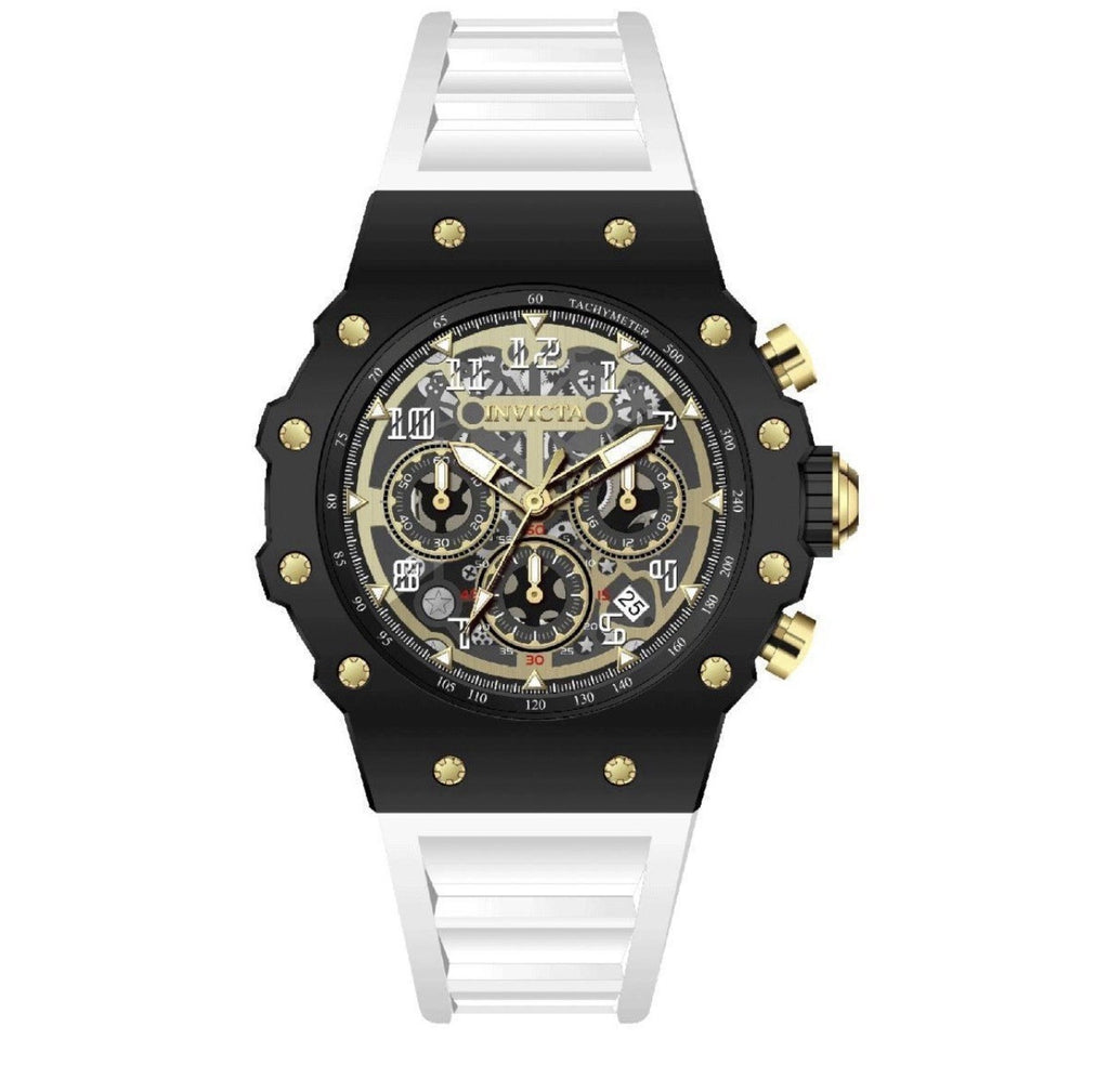 Invicta Racing Vaulthan Men's Watch 69653 44mm Black Case White Band Skeleton