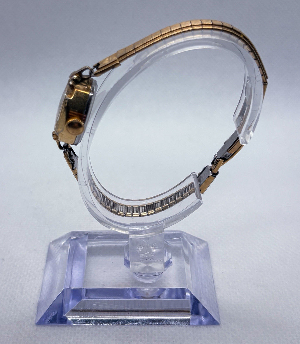 Vintage 1960s Waltham Ladies Cocktail Watch 17 Jewel Manual Wind 17mm Gold Tone