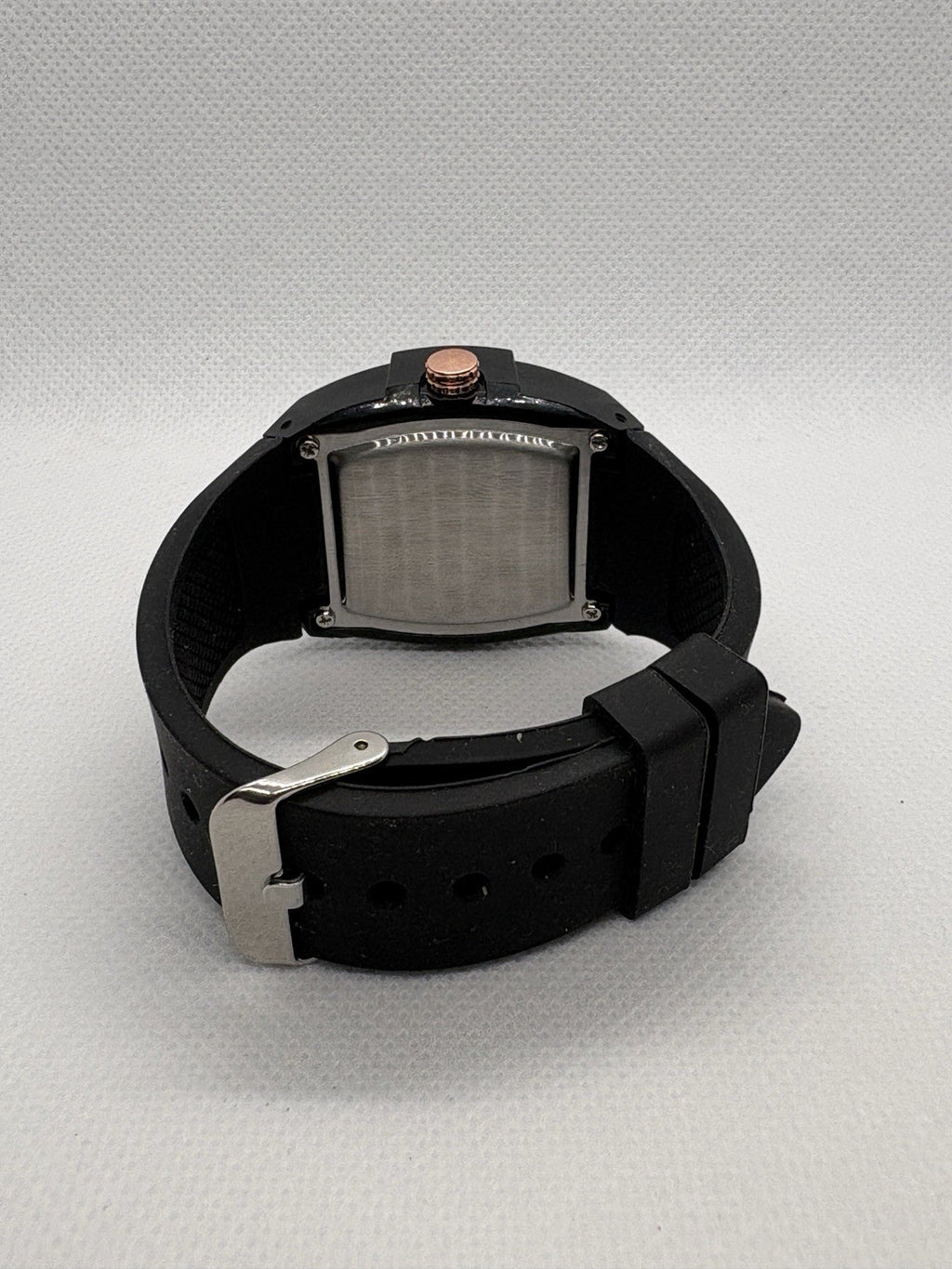 Black Color Tonneau Pointer Quartz Watch - Stylish Analog Display
