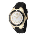 Invicta Women's Watch Angel Quartz Silver Tone Dial Black Silicone Strap 48852