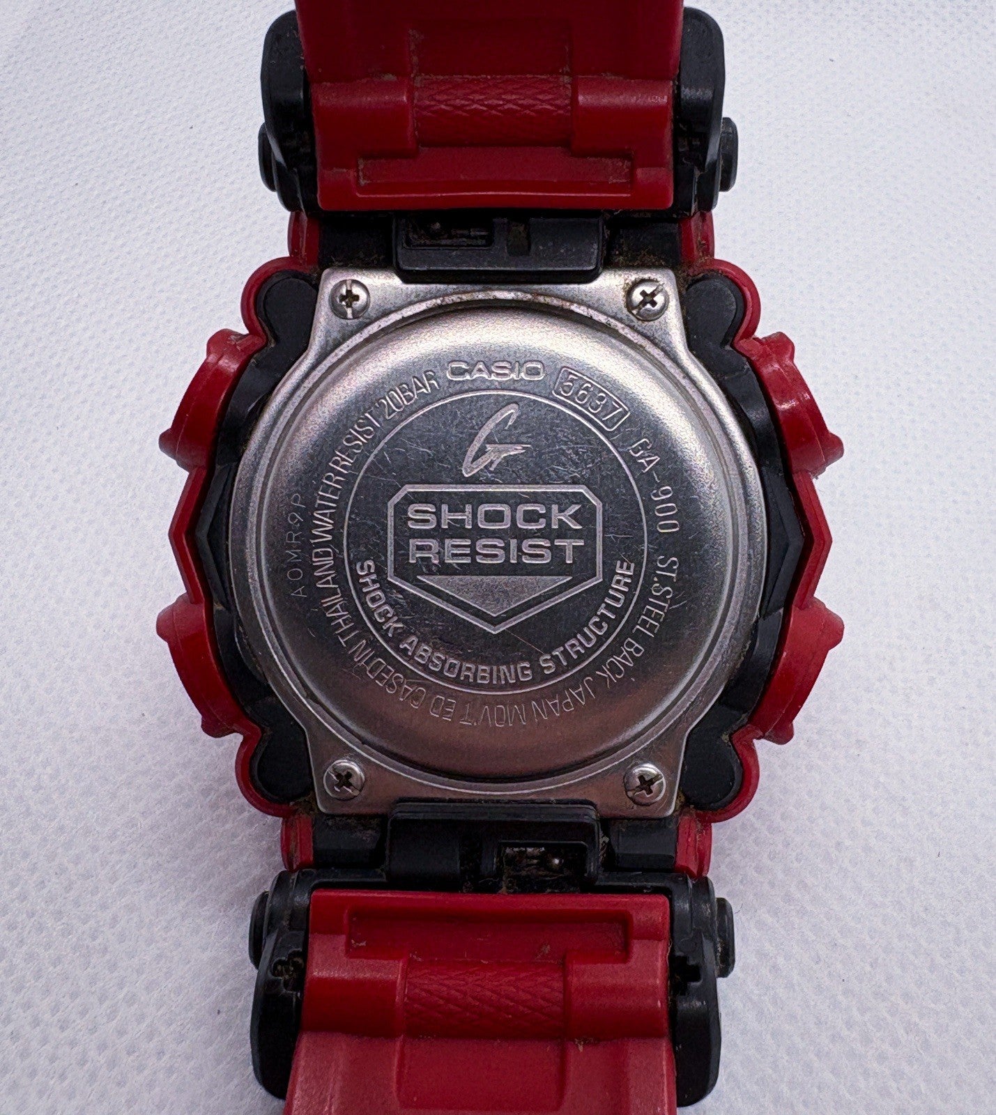 Casio G-Shock GA900-4A Ana-Digi GA-900 Series Red Rubber Quartz Watch