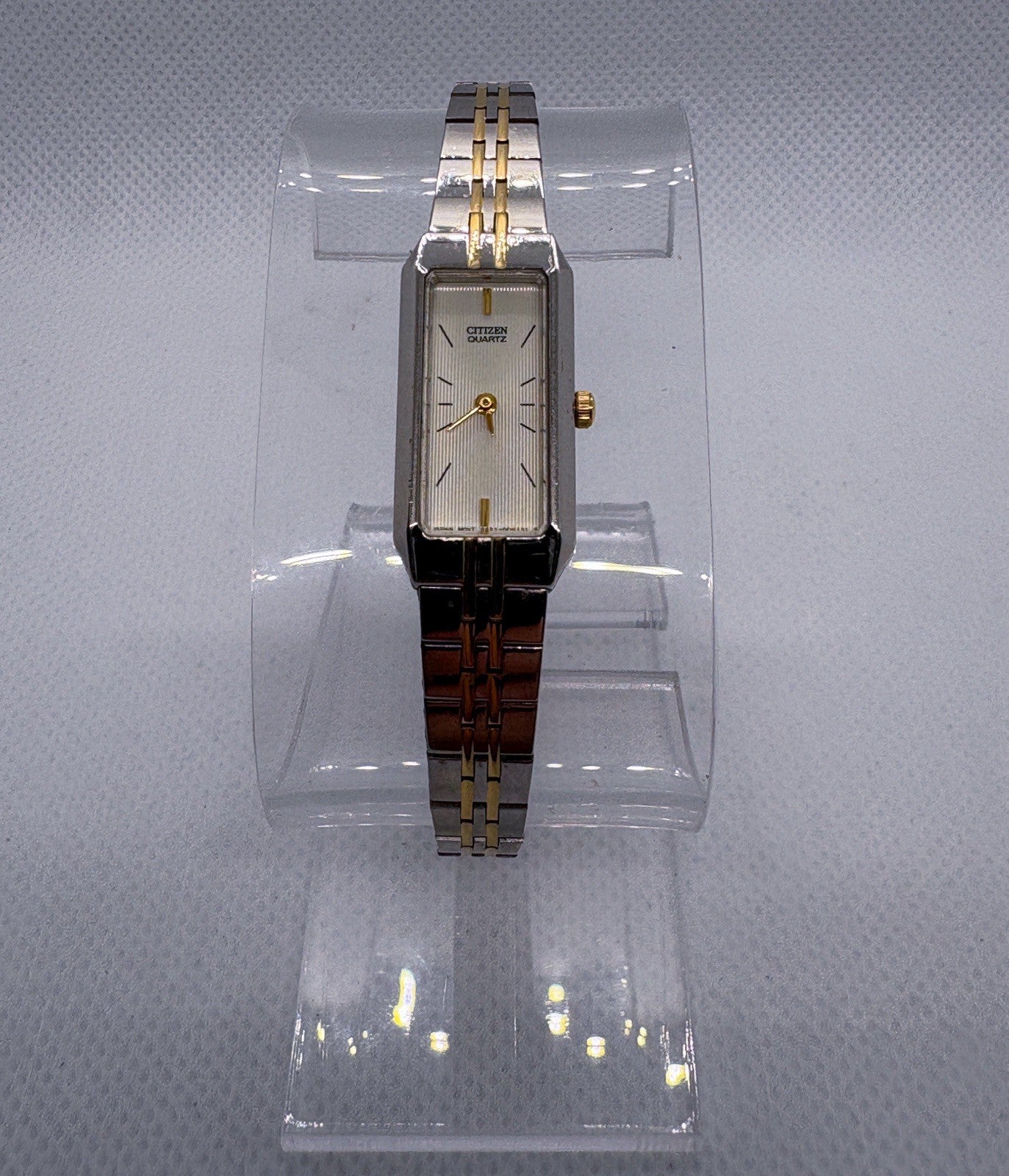 Citizen Tank Women’s Watch 13mm Textured Dial Silver Gold Two-Tone 5421-S91484
