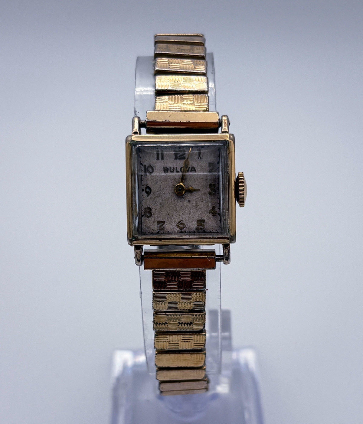 Vintage 1944 Bulova 7AM Mechanical Ladies Square Watch 10K RGP Expansion Band