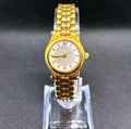 Vintage 1990s Gruen Swiss GSL014 Crystal Accent Dial 22mm Gold Tone Ladies Watch