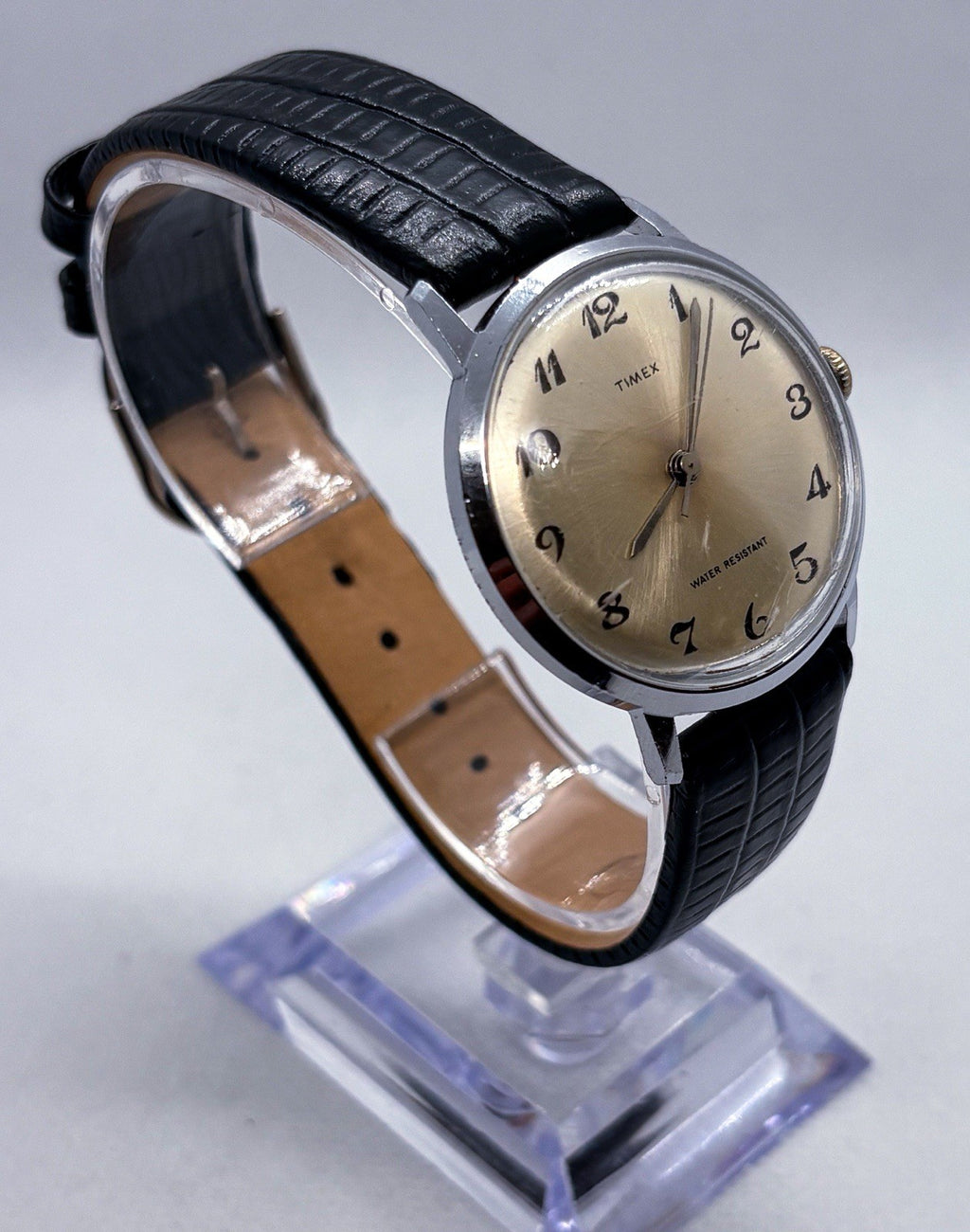Vintage 1977 Timex Marlin Mechanical Hand Wind Men's Watch 34mm Sunburst Dial