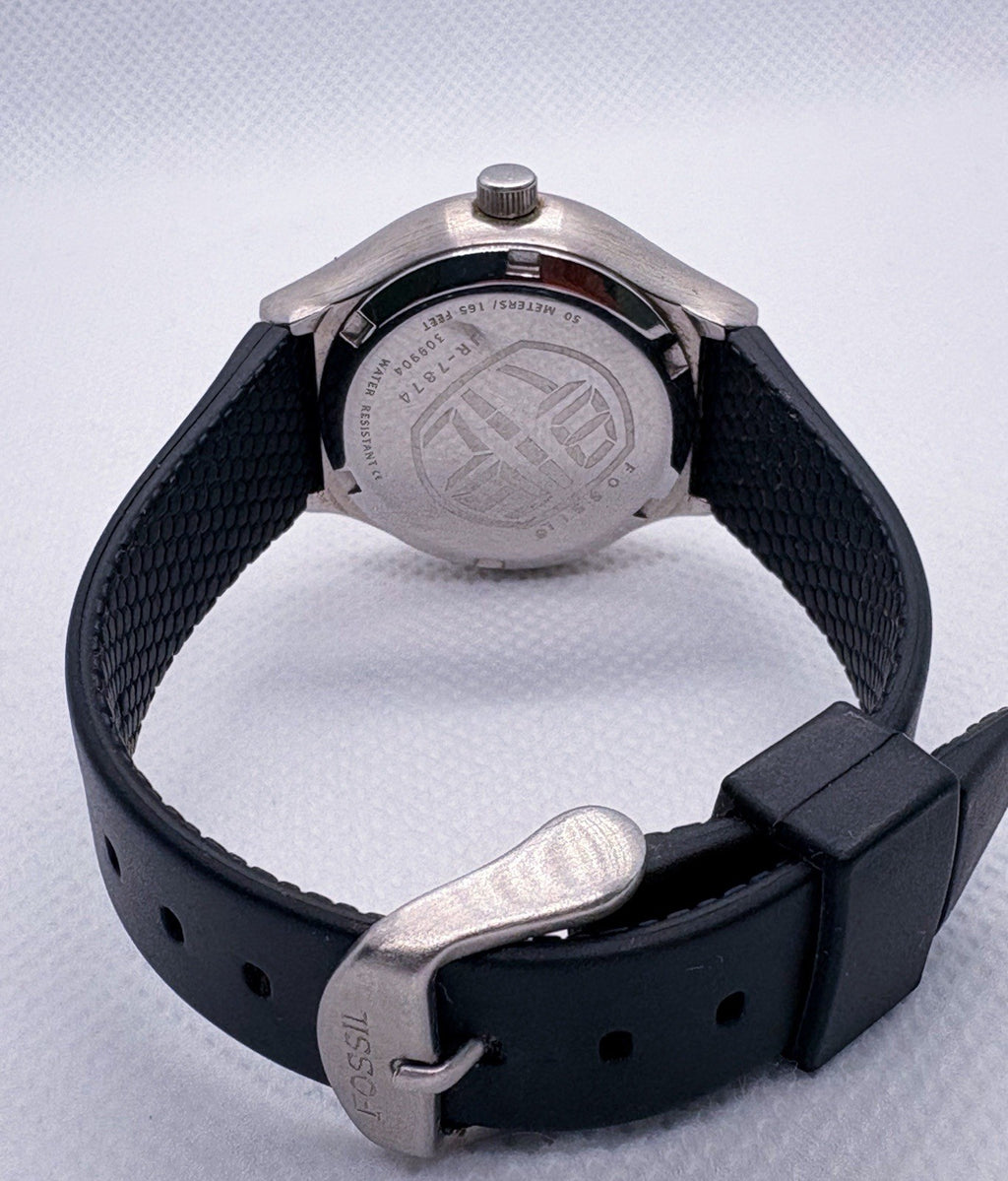 Vintage Fossil Big Tic JR-7874 Watch Animated LCD Dial Working New Silicone
