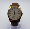 Hamilton 9058 Gold Quartz 34mm Swiss Mens Watch Cream Breguet Dial Date