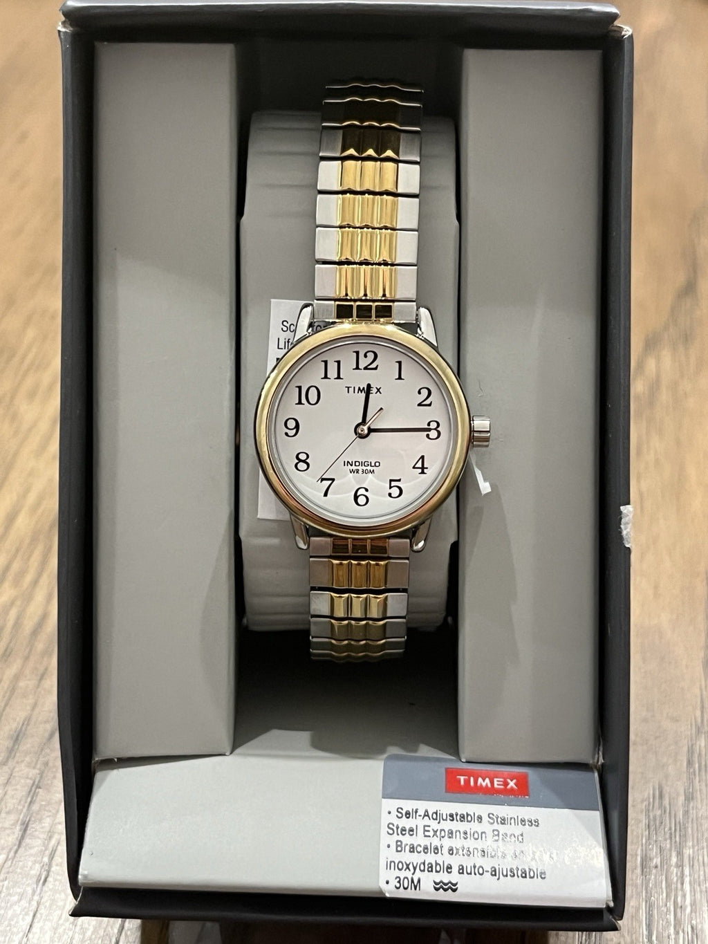 Timex Easy Reader Perfect Fit Women’s Watch Gold 25mm Case Two-Tone Band New