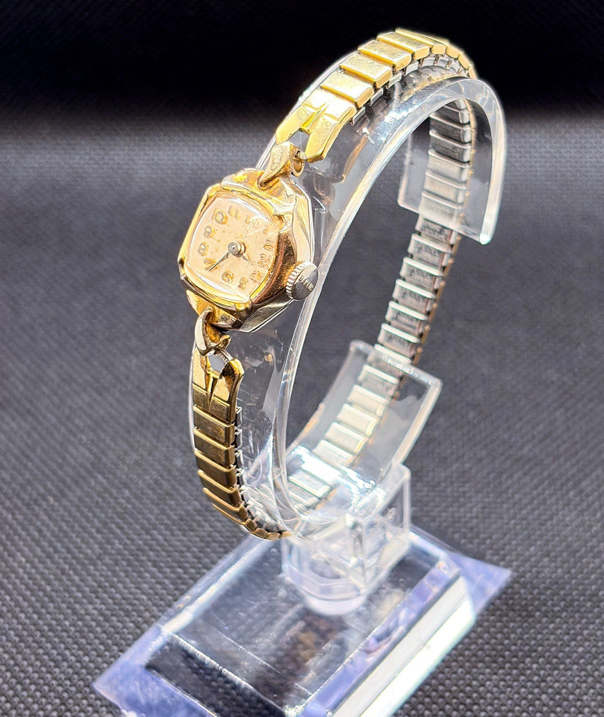 Vintage 1950s Benrus Cocktail Ladies 17J Hand Wind Watch 10K RGP Bezel CZ 25