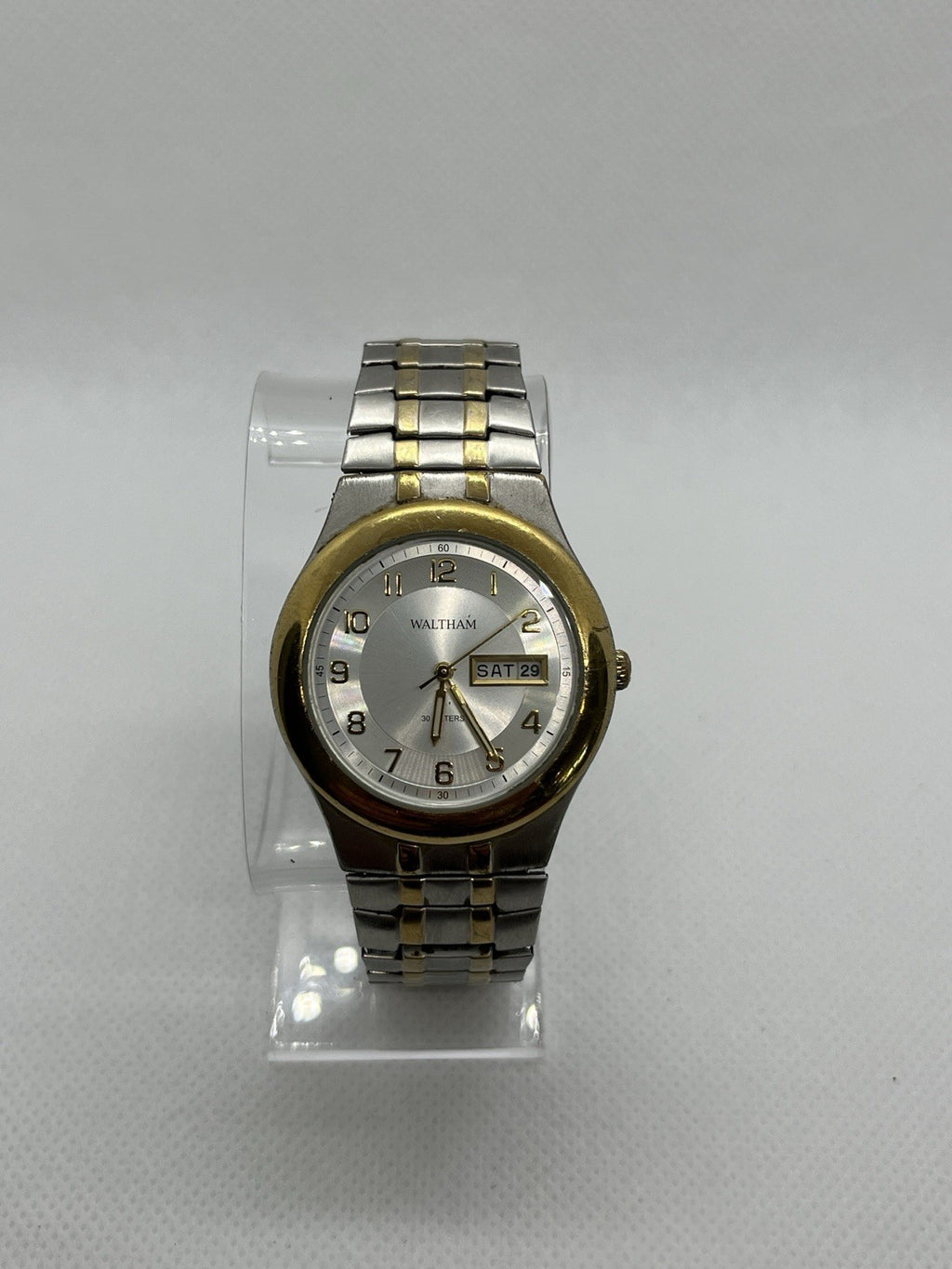 Men's Waltham Quartz Two-Tone Mens Watch Day/Date Feature 36mm Case Size WAM012