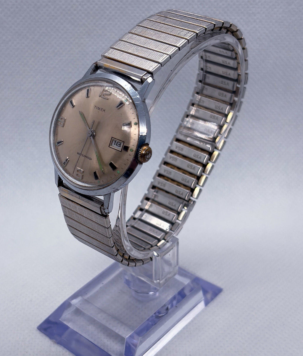 Vintage 1969 Timex Marlin Calendar 2117 Mechanical Manual Men's Watch