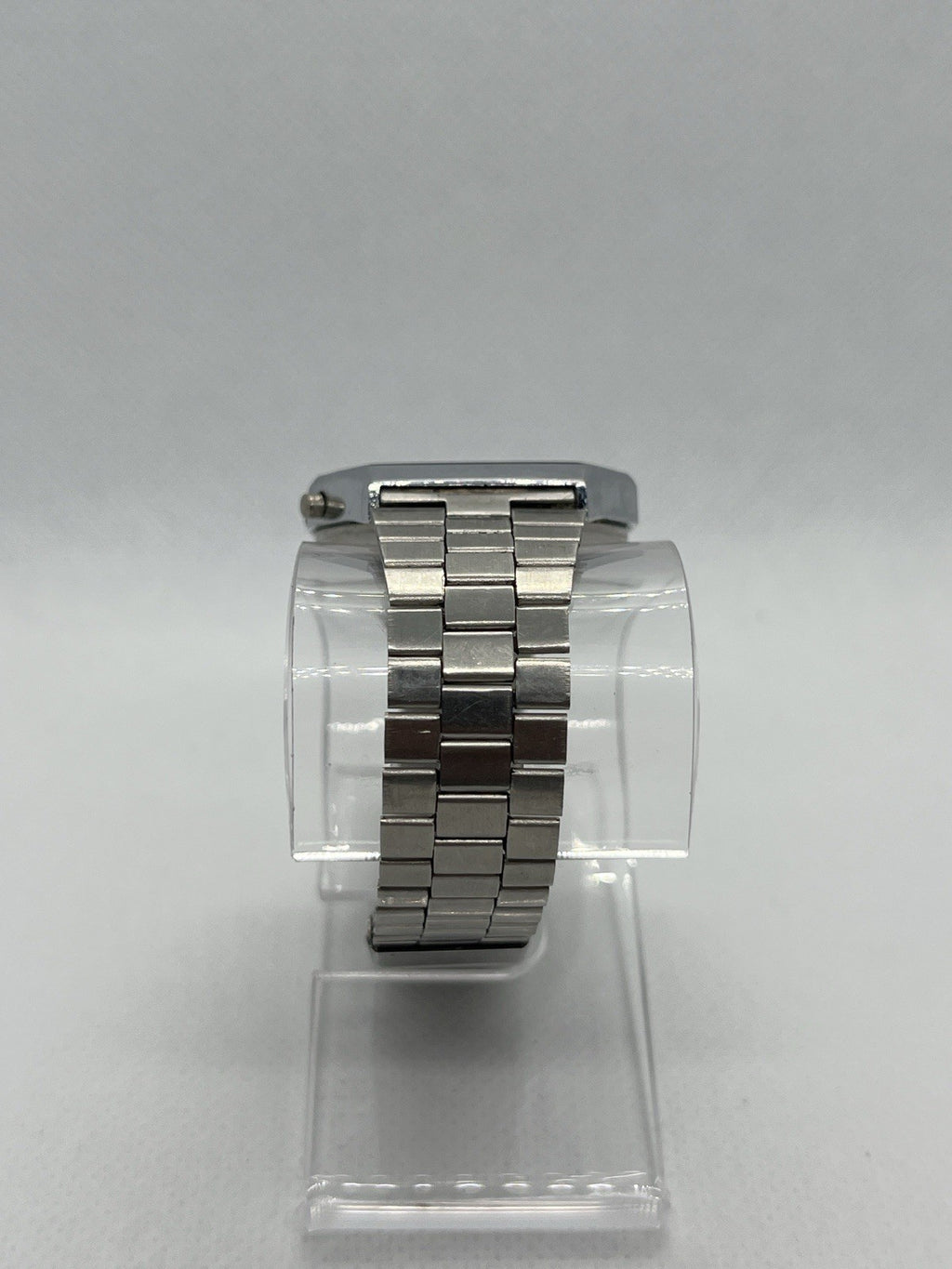 Vintage 1980s Nelsonic LCD Digital Calendar Watch Stainless Steel Working