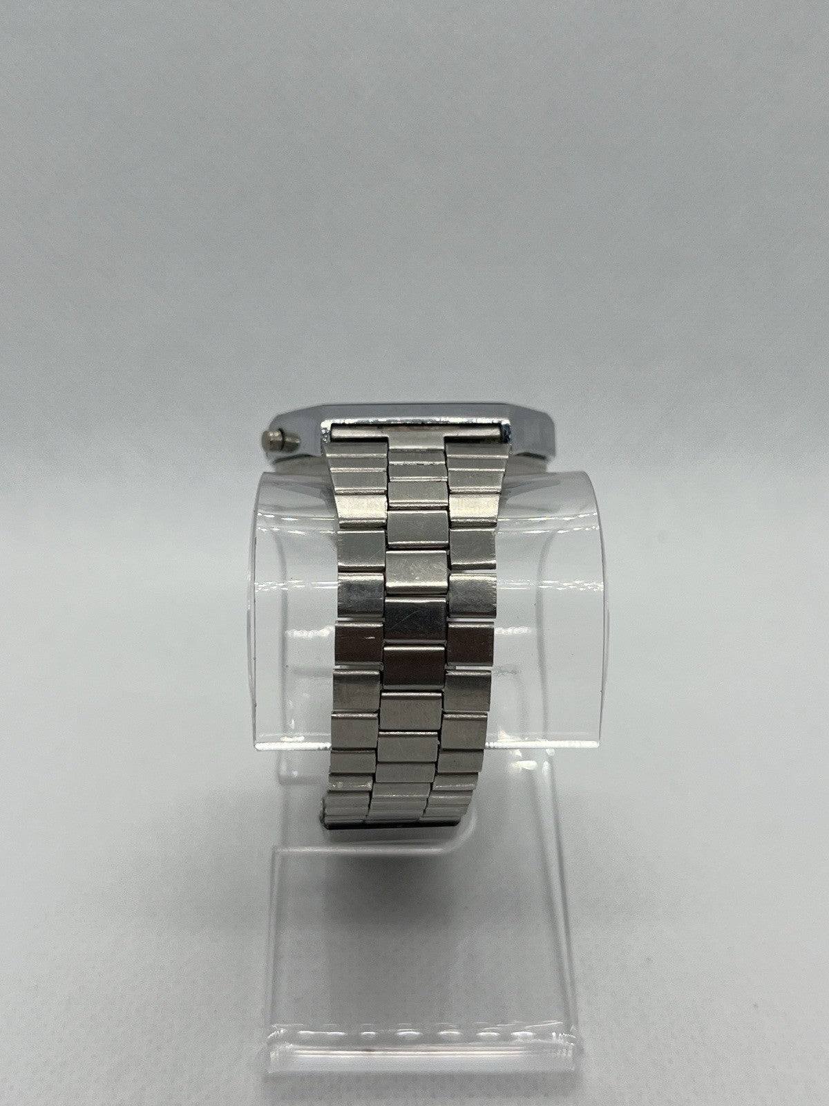 Vintage 1980s Nelsonic LCD Digital Calendar Watch Stainless Steel Working