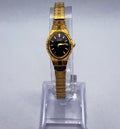 Vintage Citizen Quartz Black Dial Gold Tone Oval Ladies Dress Watch 5920-S96494