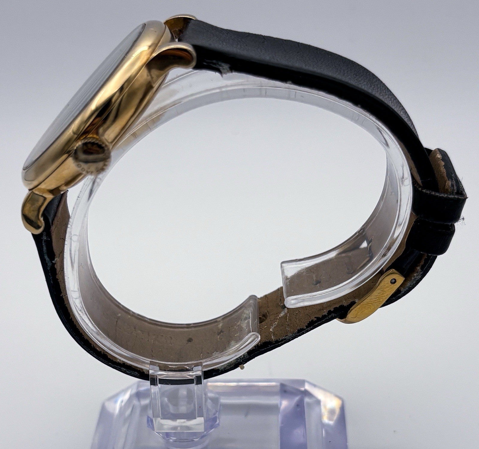 Marc by Marc Jacobs Baker Watch MBM1269 Gold Black Leather Unisex Midsize 36mm