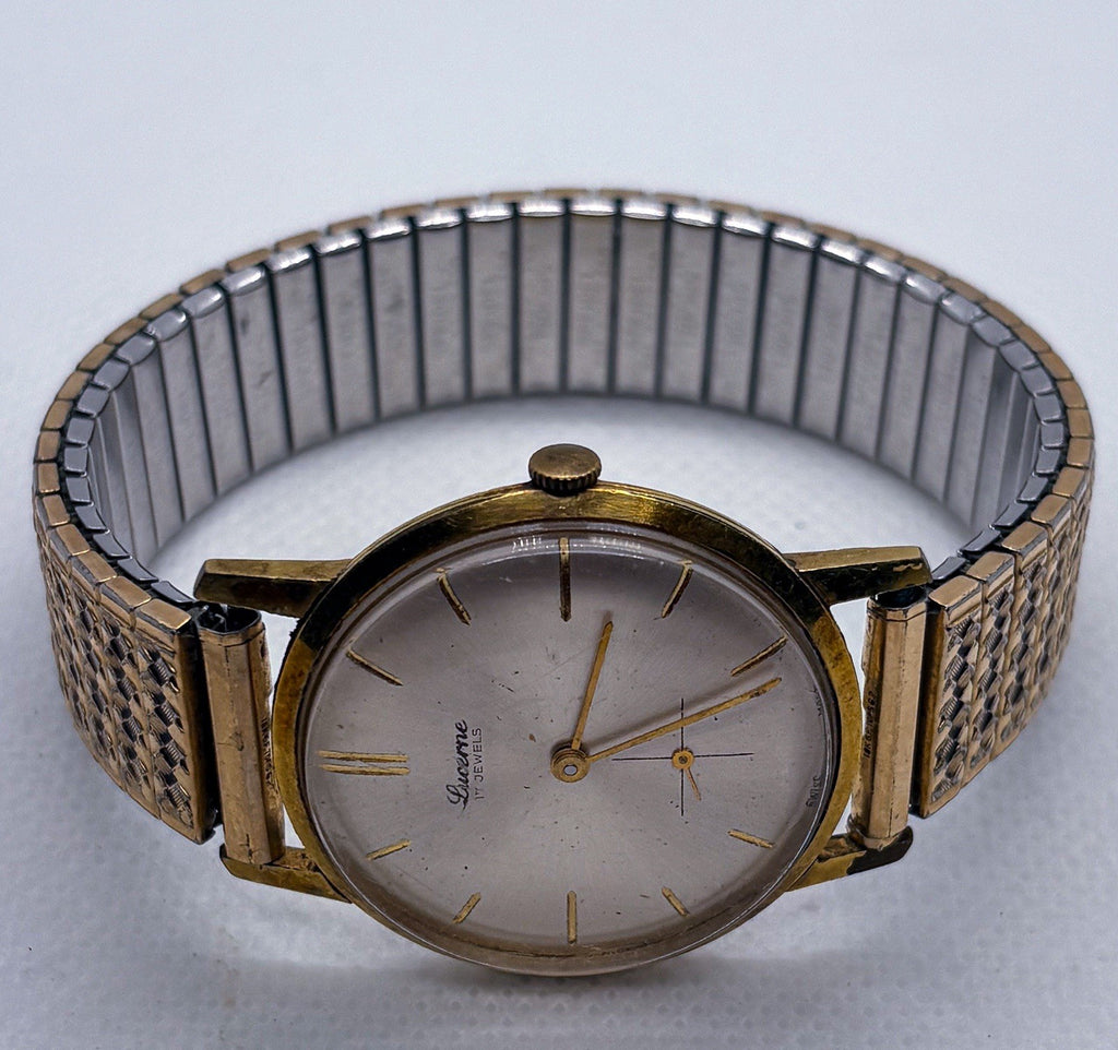 Vintage 1960s Lucerne 17 Jewels Sub Second Hand-Wind Watch Speidel Twist Band