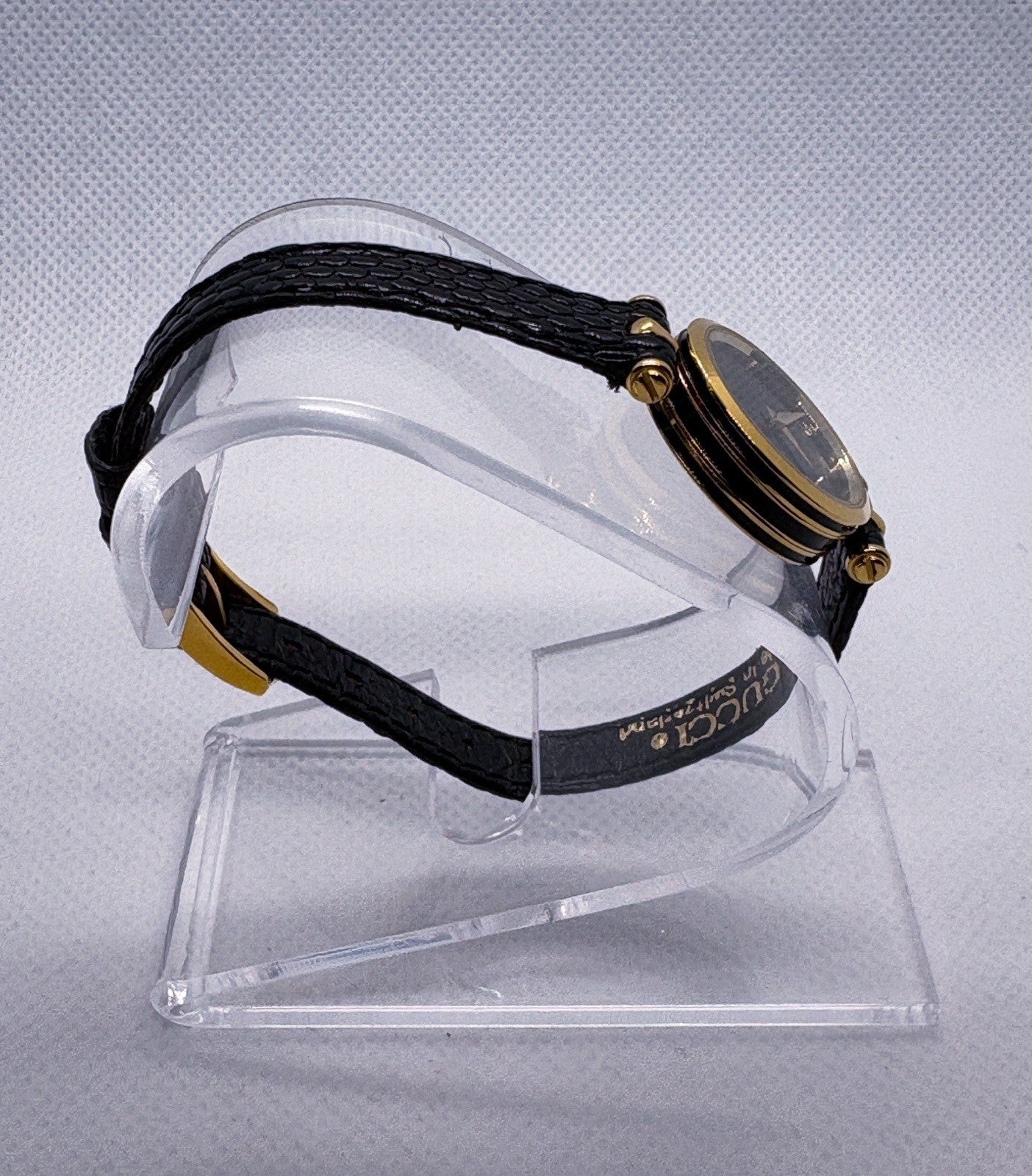 Gucci 2000L Sherry Line Watch Quartz Womens Black Dial Swiss Made With Box