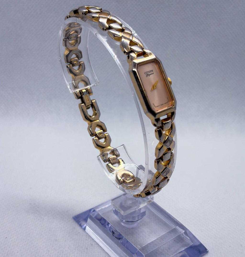 Vintage 1996 Citizen Elegance 5421-S49844 Two Tone Ladies Quartz Jewelry Watch